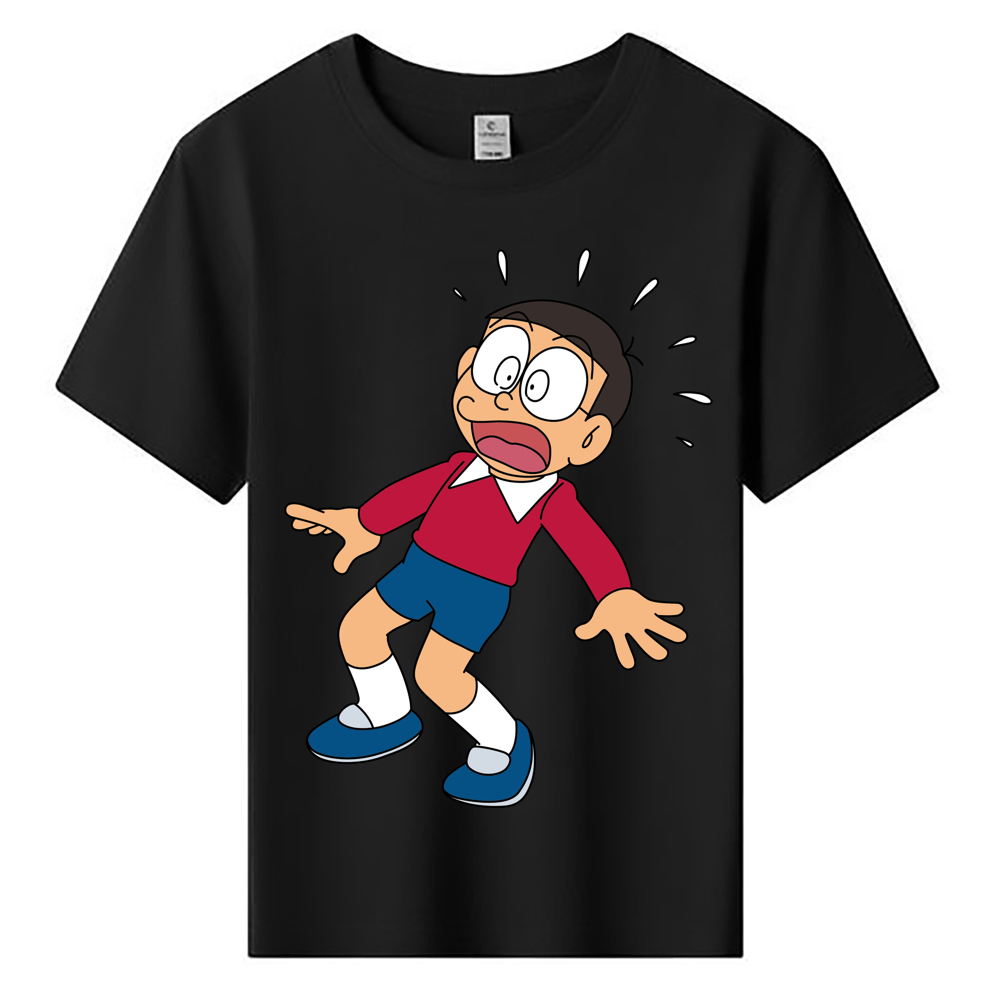 （画像用） ドラえもん 野比 のび太 Doraemon Nobita Nobi 綿100％キッズTシャツ（フロントプリント）