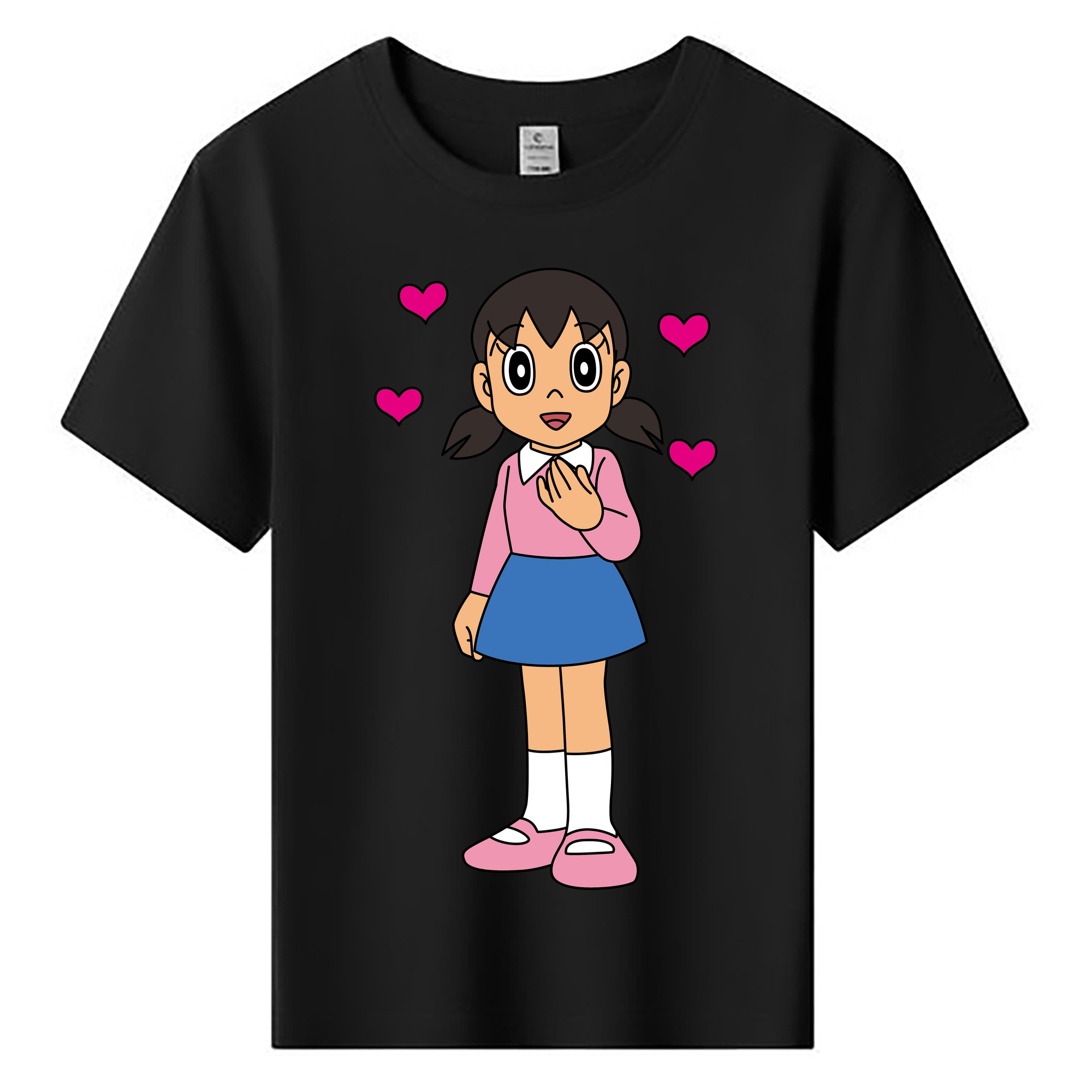 （画像用） ドラえもん みなもと しずか Doraemon Shizuka Minamoto 綿100％キッズTシャツ（フロントプリント）
