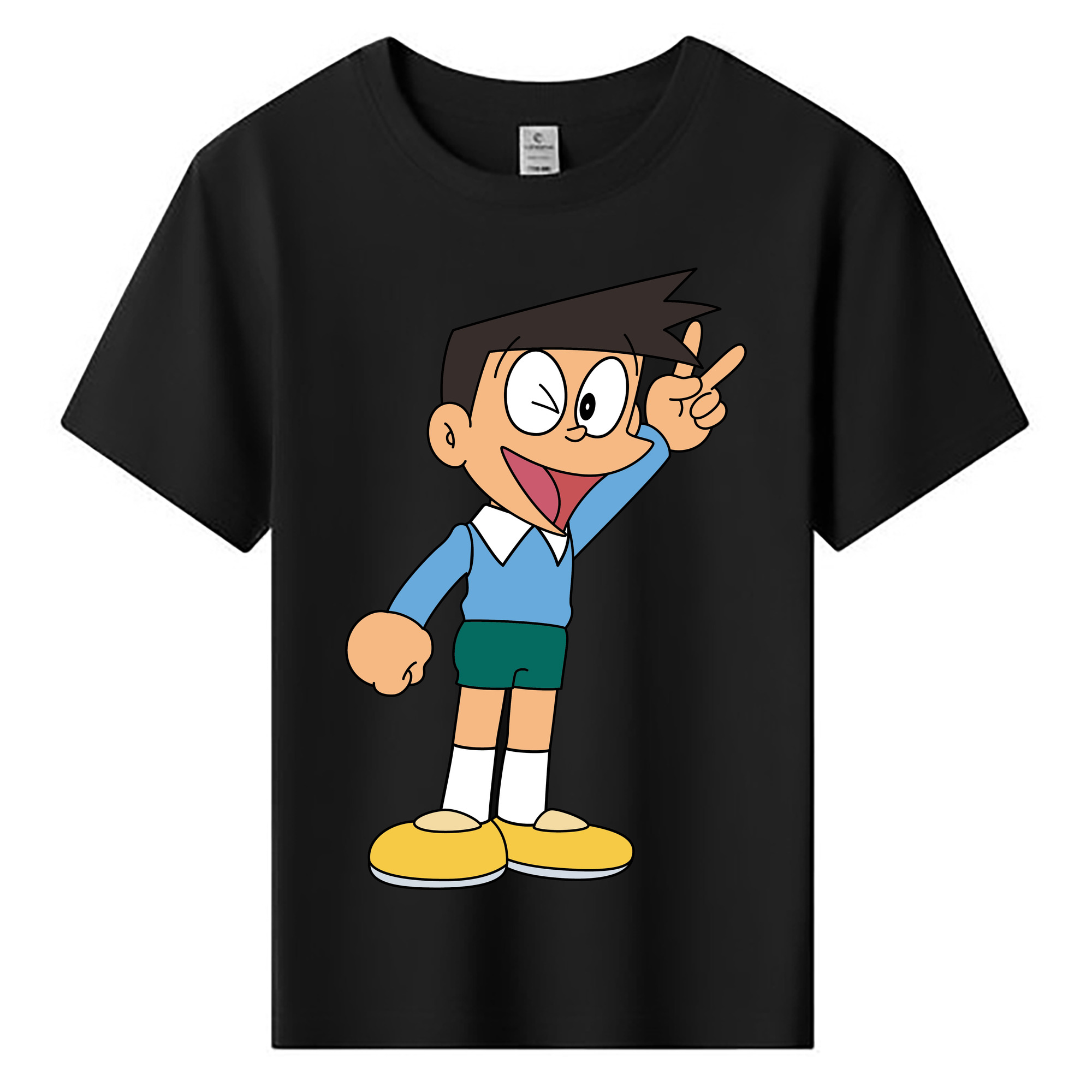 （画像用） ドラえもん 骨川 スネ夫 Doraemon Honekawa Suneo 綿100％キッズTシャツ（フロントプリント）