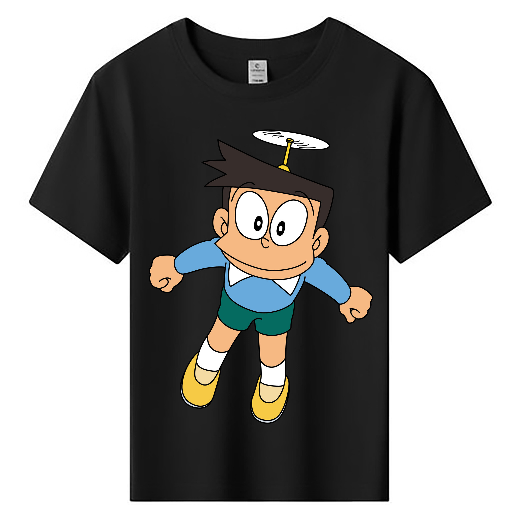 （画像用） ドラえもん 骨川 スネ夫 Doraemon Honekawa Suneo 綿100％キッズTシャツ（フロントプリント）