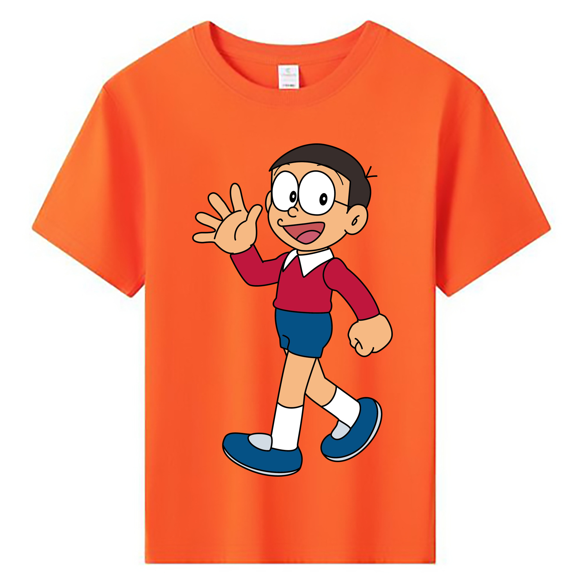 （画像用） ドラえもん 野比 のび太 Doraemon Nobita Nobi 綿100％キッズTシャツ（フロントプリント）