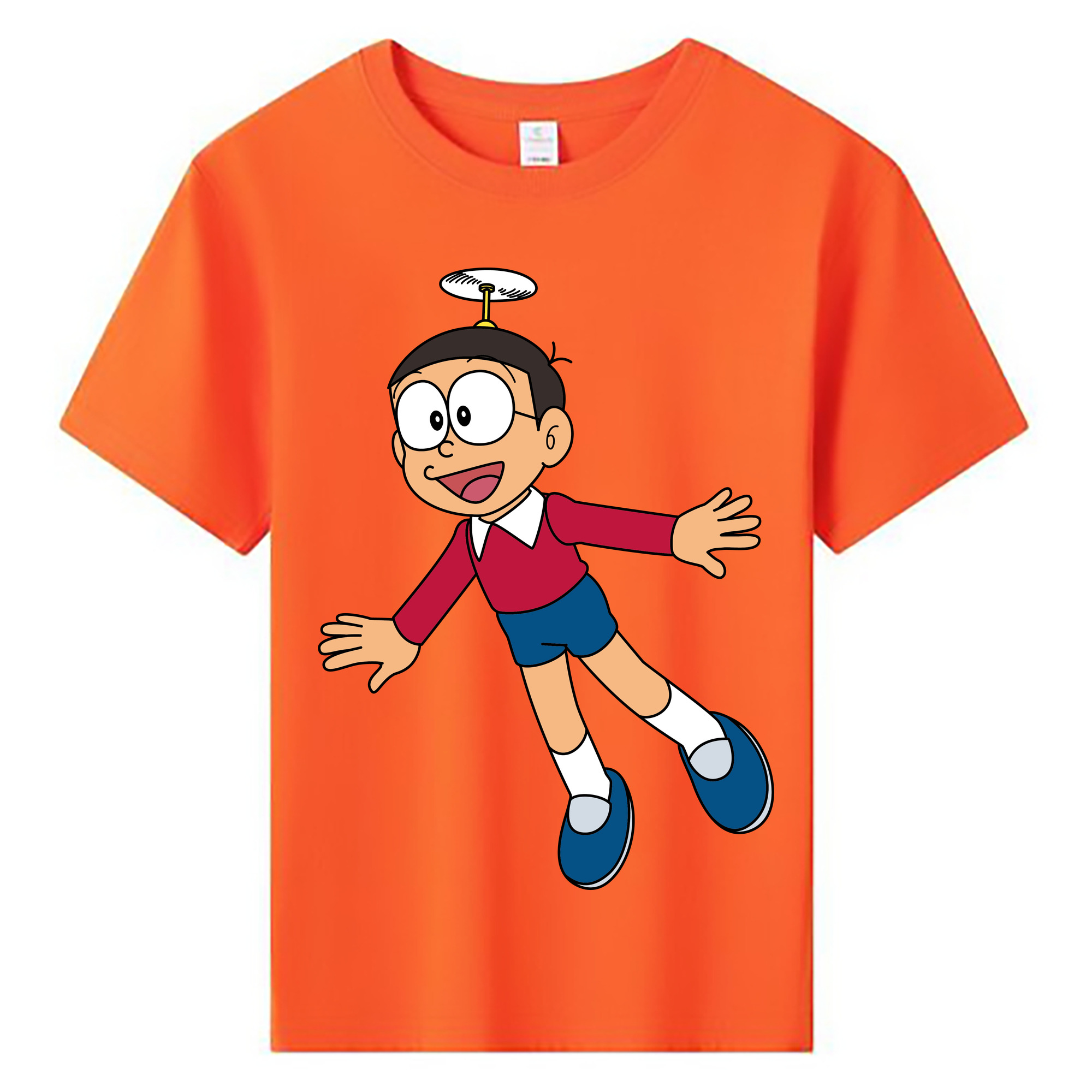 （画像用） ドラえもん 野比 のび太 Doraemon Nobita Nobi 綿100％キッズTシャツ（フロントプリント）
