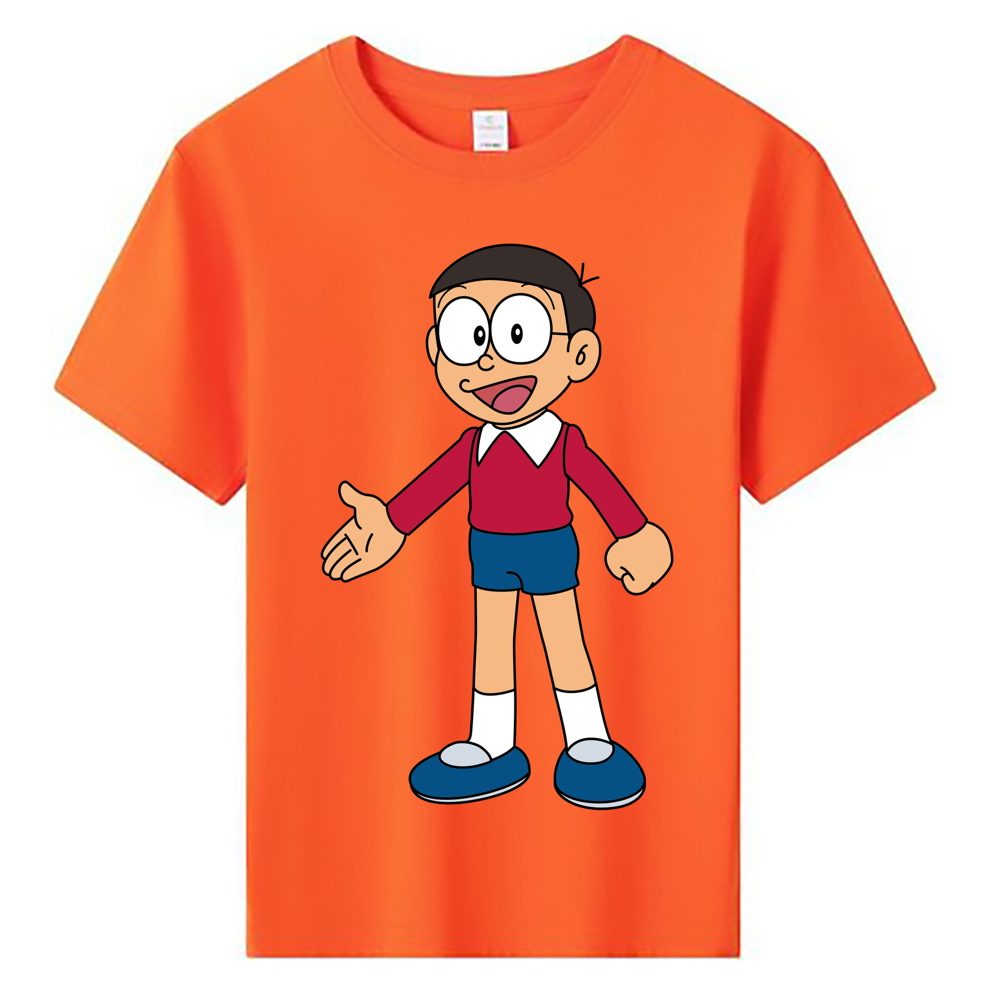 （画像用） ドラえもん 野比 のび太 Doraemon Nobita Nobi 綿100％キッズTシャツ（フロントプリント）