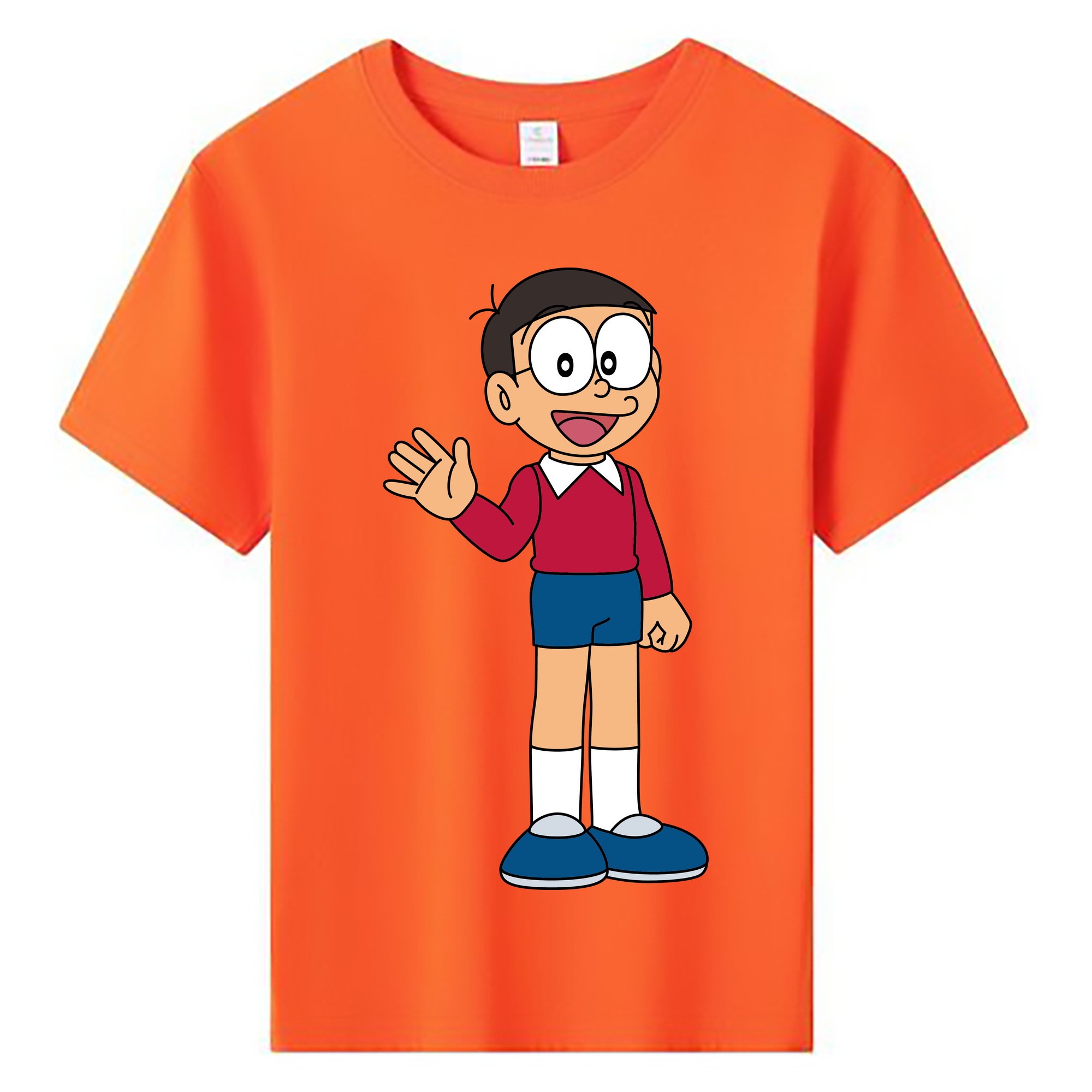 （画像用） ドラえもん 野比 のび太 Doraemon Nobita Nobi 綿100％キッズTシャツ（フロントプリント）