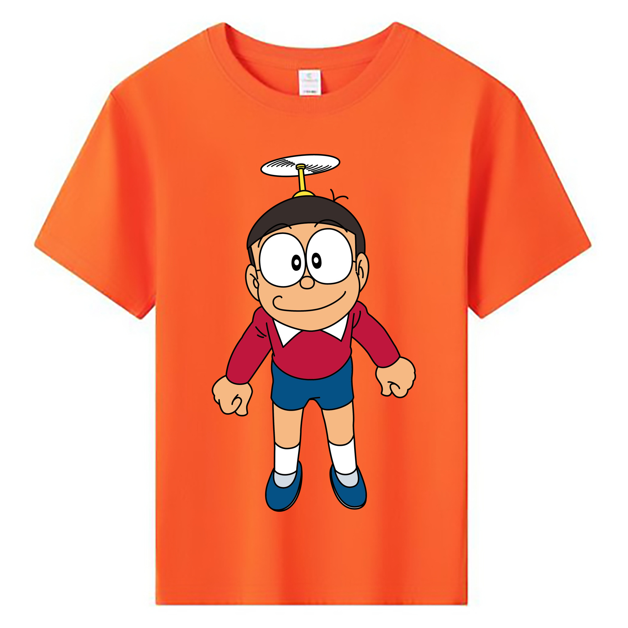 （画像用） ドラえもん 野比 のび太 Doraemon Nobita Nobi 綿100％キッズTシャツ（フロントプリント）
