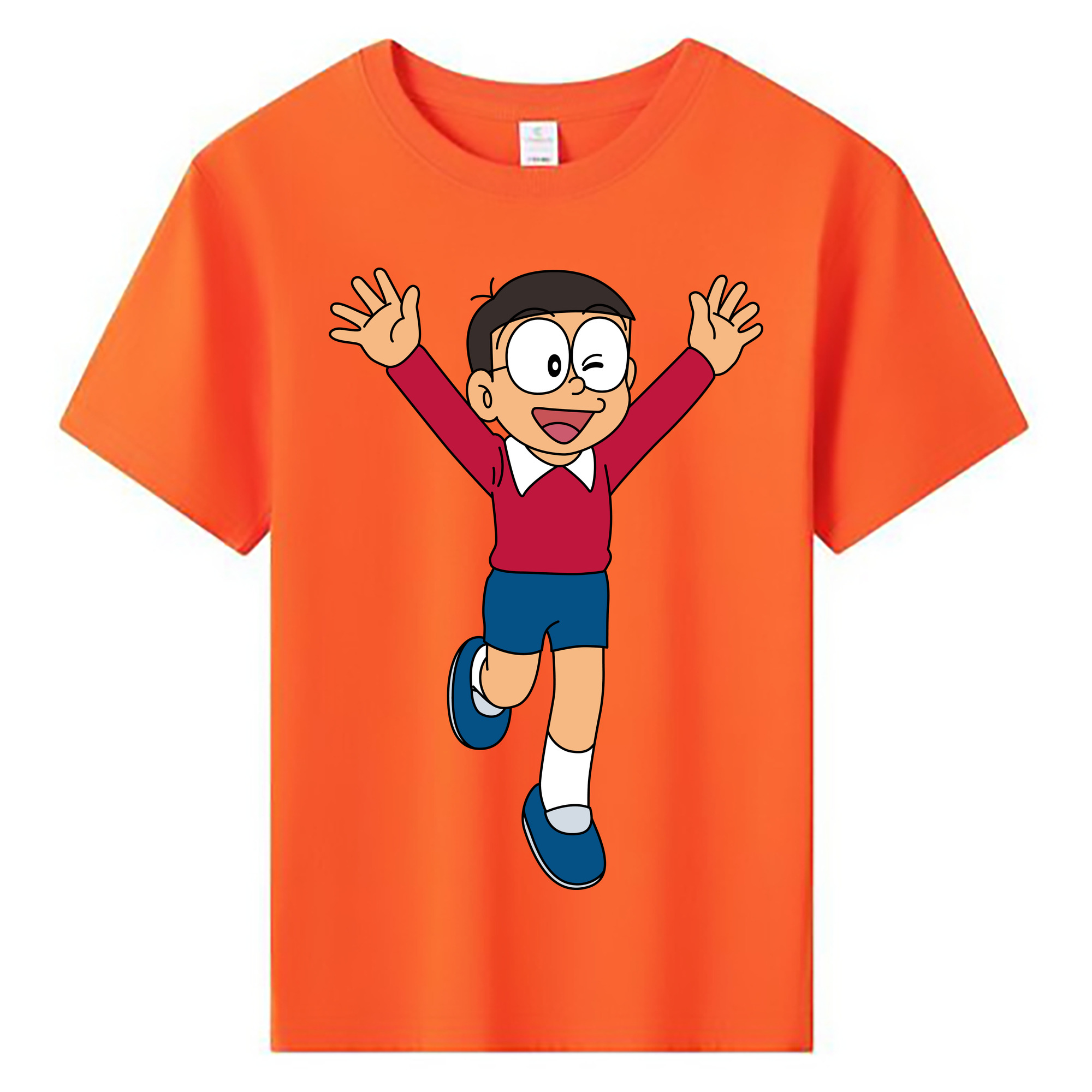 （画像用） ドラえもん 野比 のび太 Doraemon Nobita Nobi 綿100％キッズTシャツ（フロントプリント）