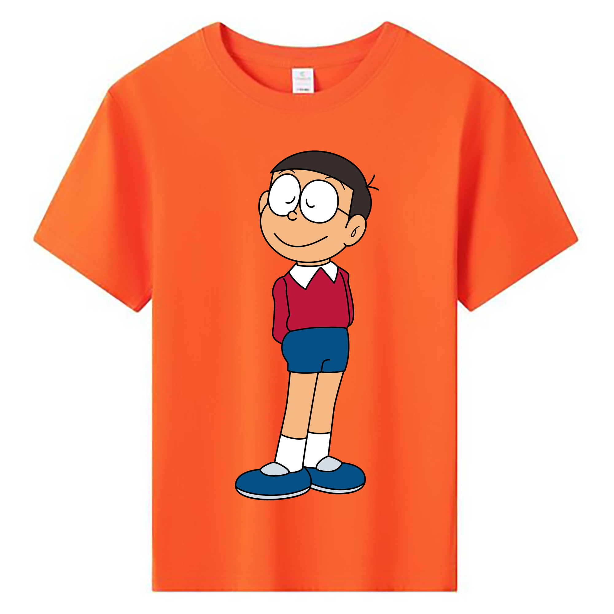 （画像用） ドラえもん 野比 のび太 Doraemon Nobita Nobi 綿100％キッズTシャツ（フロントプリント）