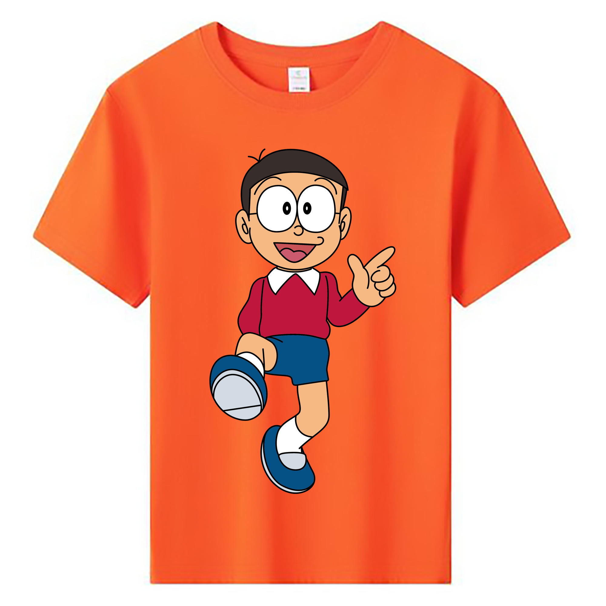 （画像用） ドラえもん 野比 のび太 Doraemon Nobita Nobi 綿100％キッズTシャツ（フロントプリント）