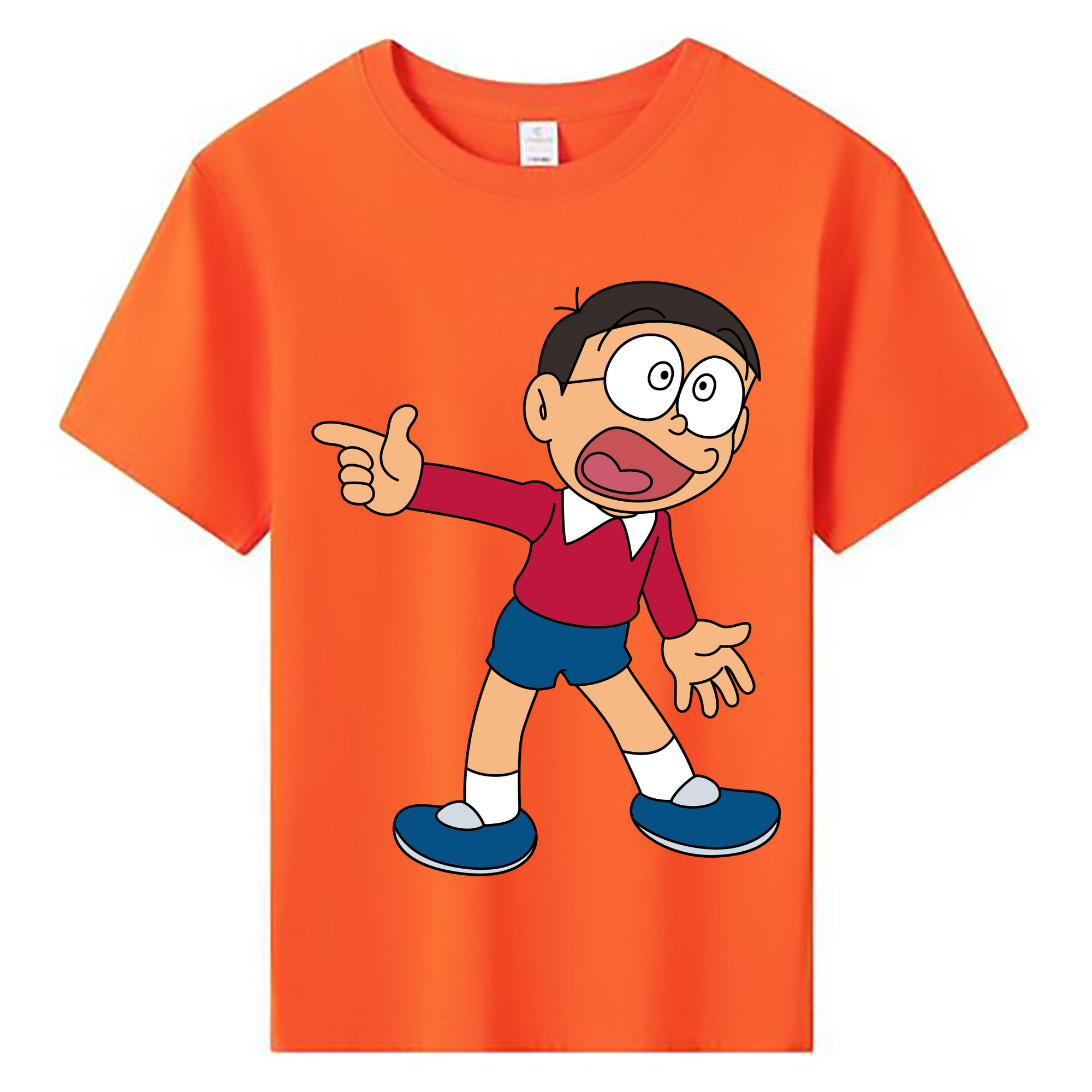 （画像用） ドラえもん 野比 のび太 Doraemon Nobita Nobi 綿100％キッズTシャツ（フロントプリント）
