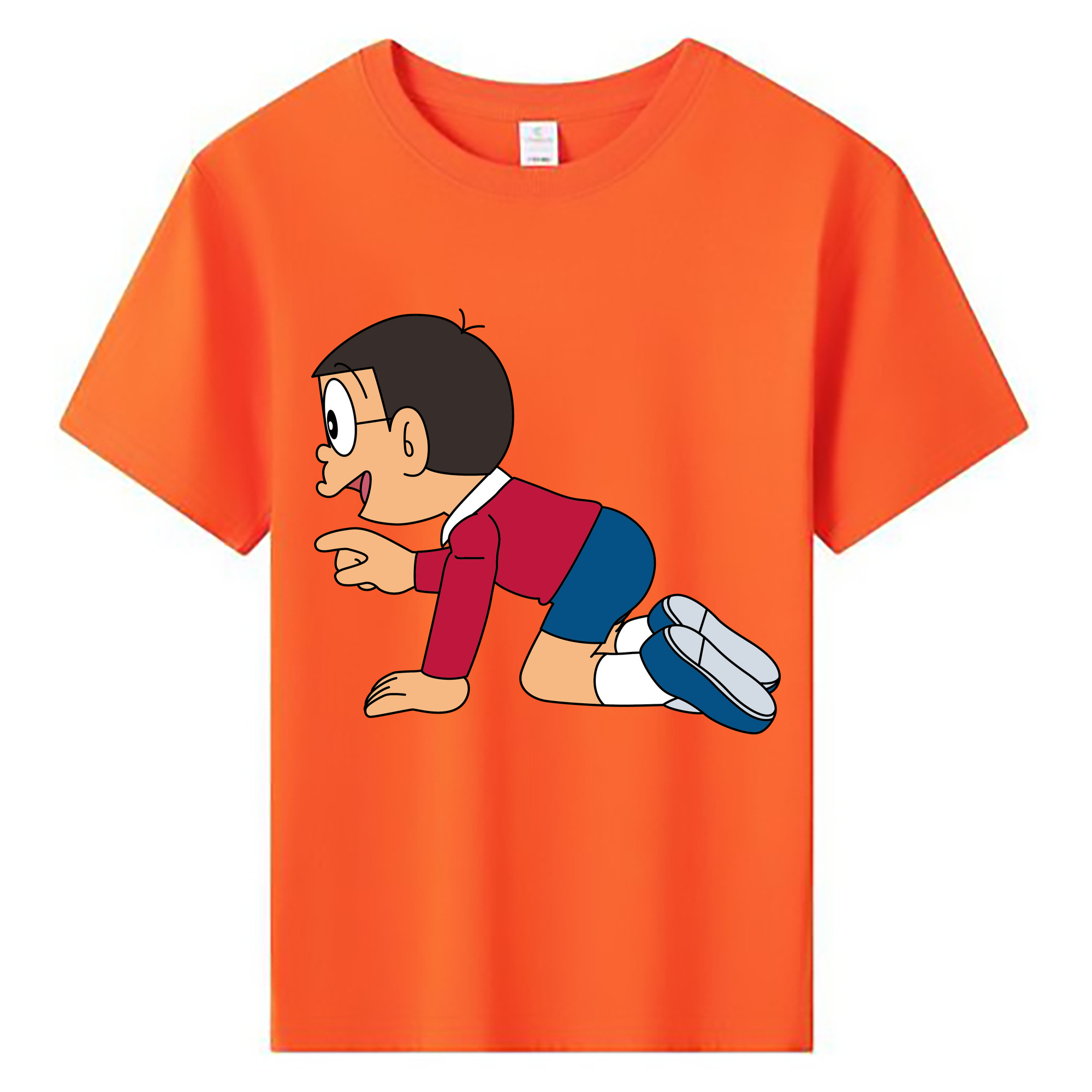 （画像用） ドラえもん 野比 のび太 Doraemon Nobita Nobi 綿100％キッズTシャツ（フロントプリント）