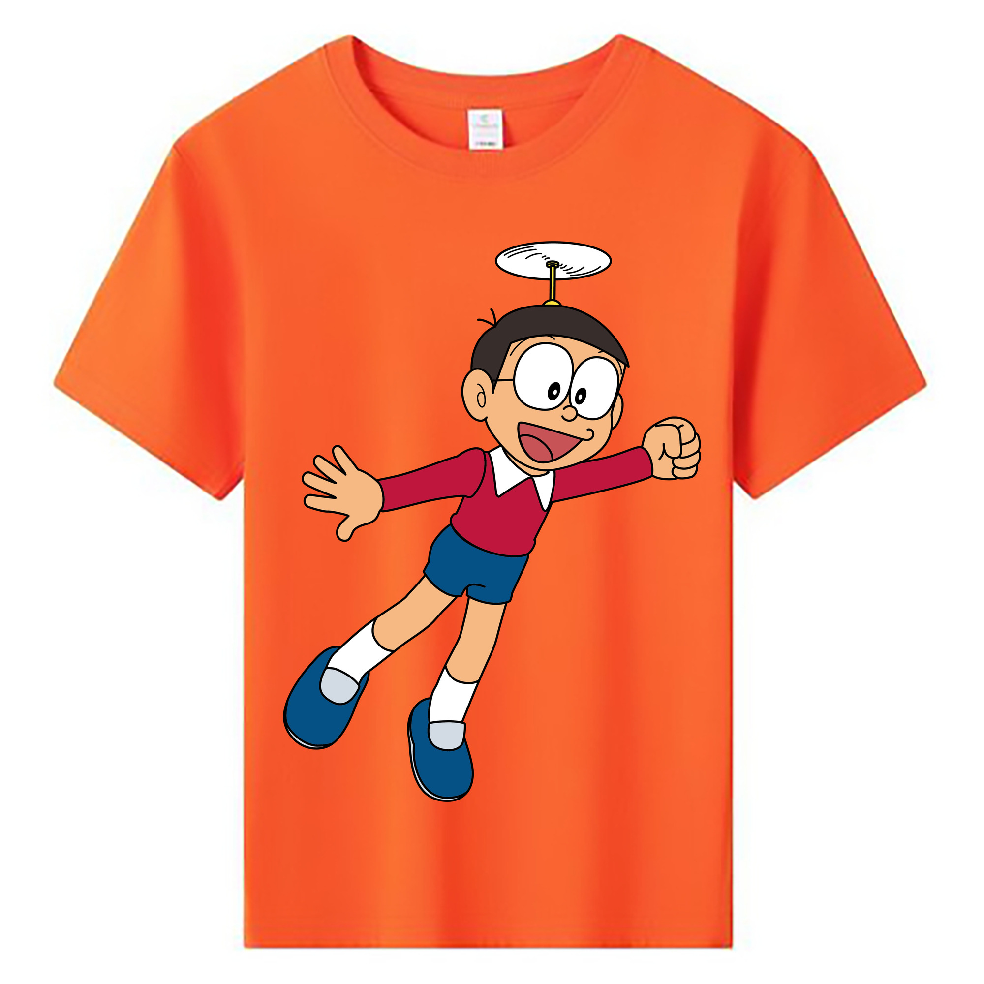 （画像用） ドラえもん 野比 のび太 Doraemon Nobita Nobi 綿100％キッズTシャツ（フロントプリント）