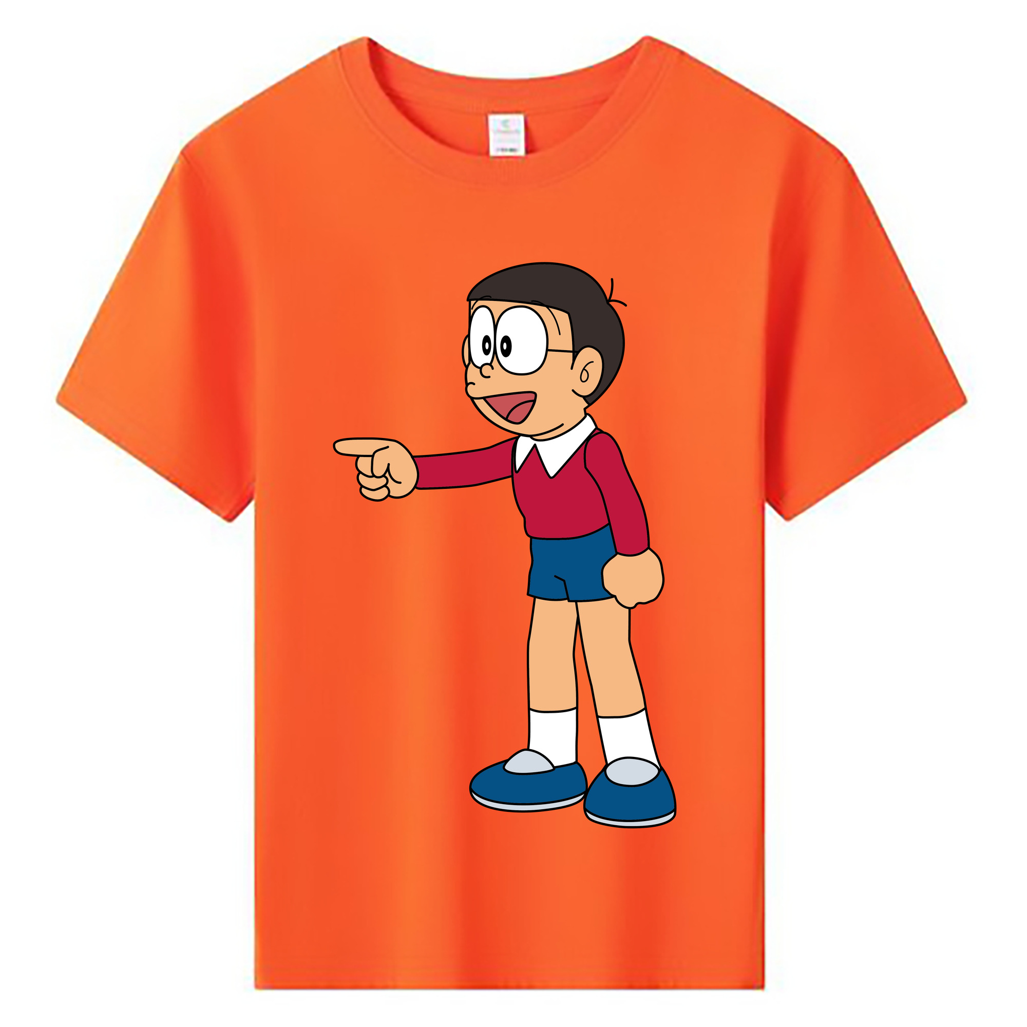 （画像用） ドラえもん 野比 のび太 Doraemon Nobita Nobi 綿100％キッズTシャツ（フロントプリント）