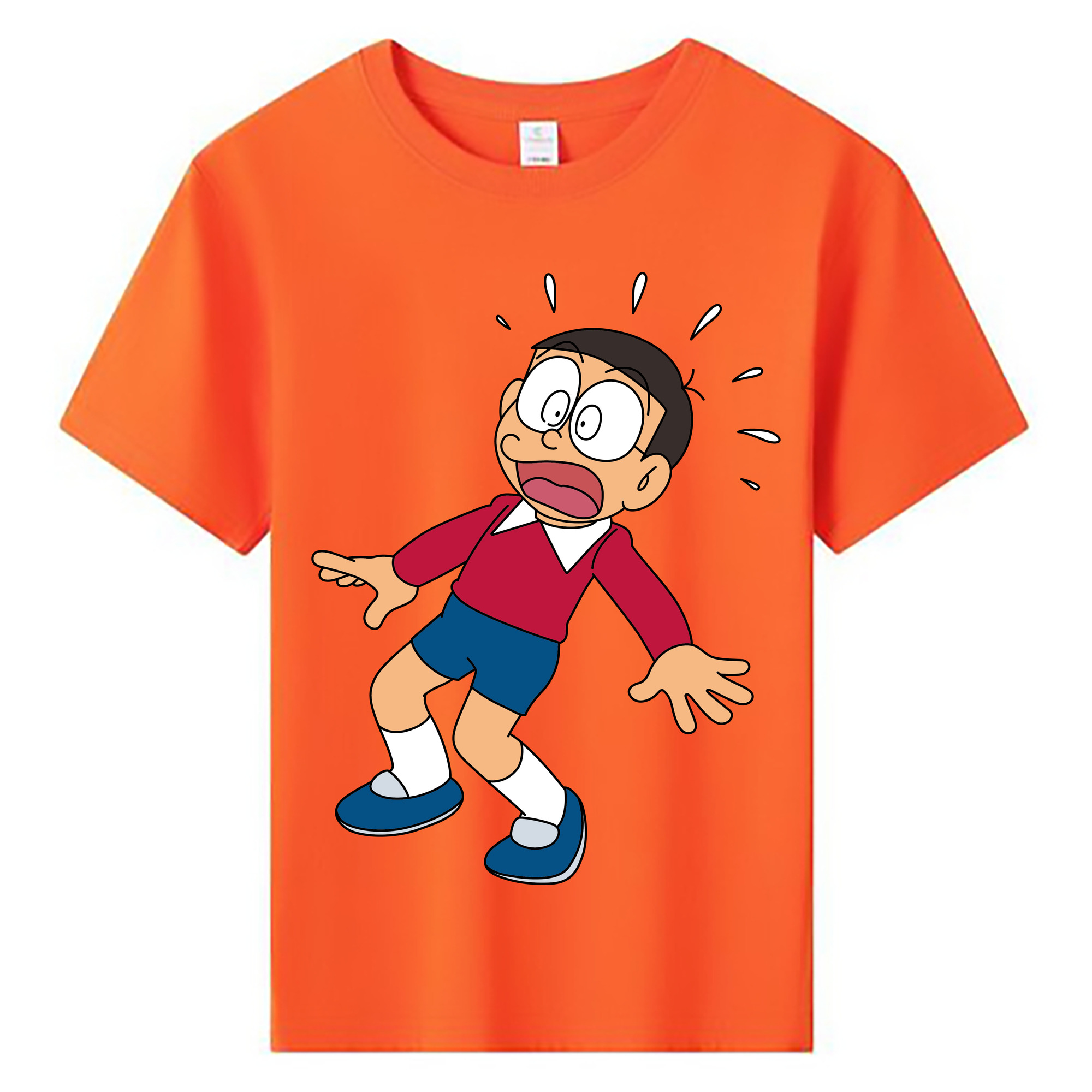 （画像用） ドラえもん 野比 のび太 Doraemon Nobita Nobi 綿100％キッズTシャツ（フロントプリント）