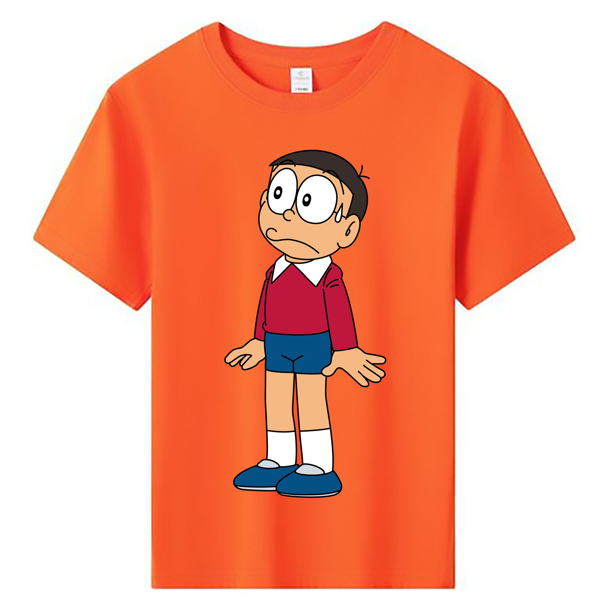 （画像用） ドラえもん 野比 のび太 Doraemon Nobita Nobi 綿100％キッズTシャツ（フロントプリント）