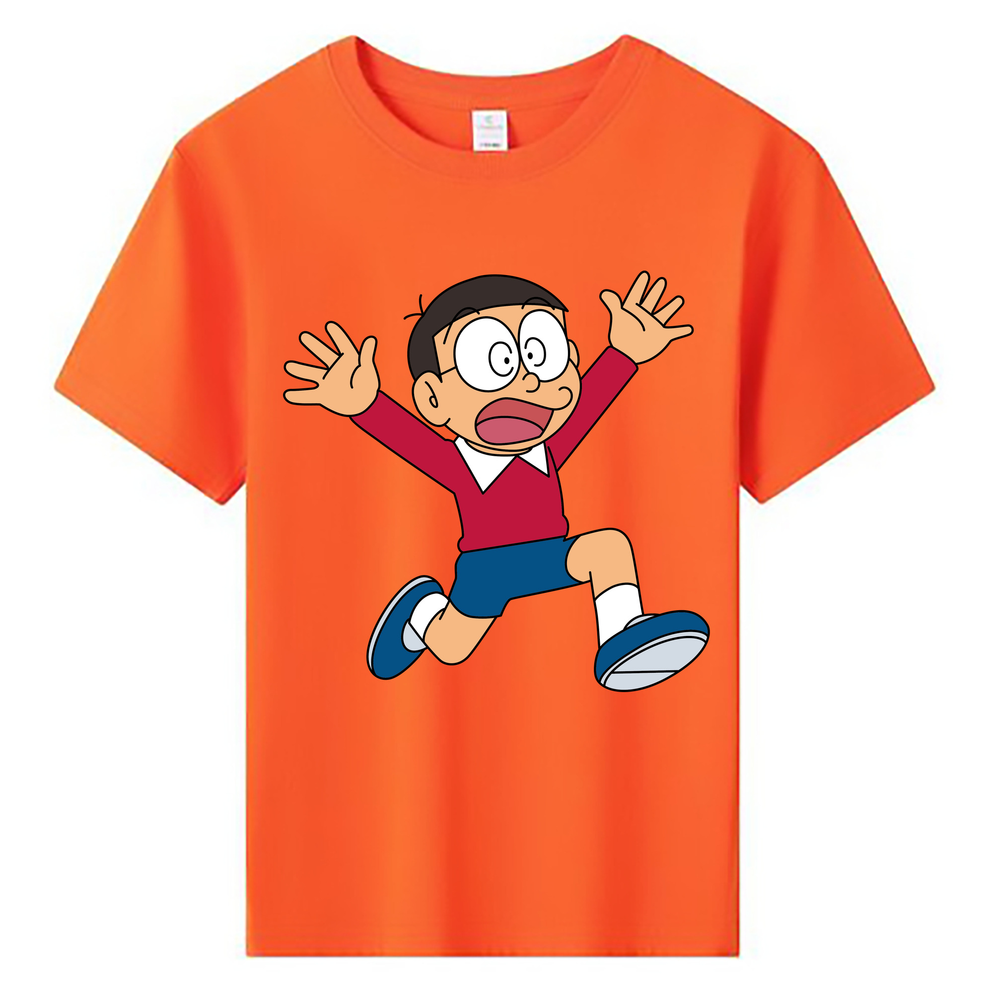（画像用） ドラえもん 野比 のび太 Doraemon Nobita Nobi 綿100％キッズTシャツ（フロントプリント）