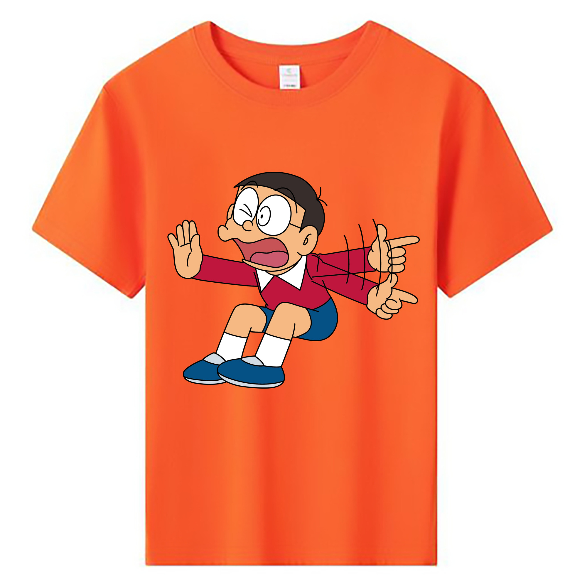 （画像用） ドラえもん 野比 のび太 Doraemon Nobita Nobi 綿100％キッズTシャツ（フロントプリント）