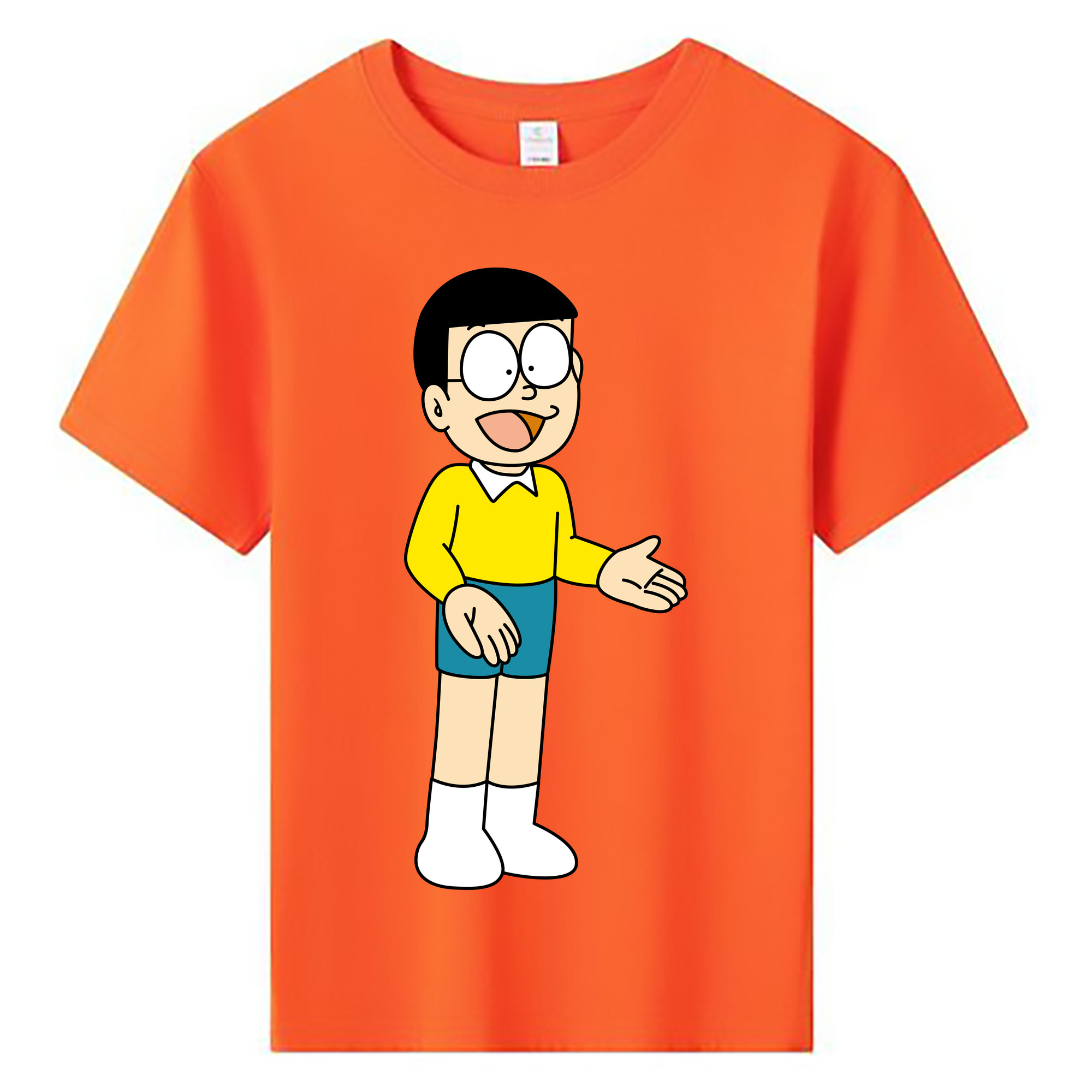 （画像用） ドラえもん 野比 のび太 Doraemon Nobita Nobi 綿100％キッズTシャツ（フロントプリント）
