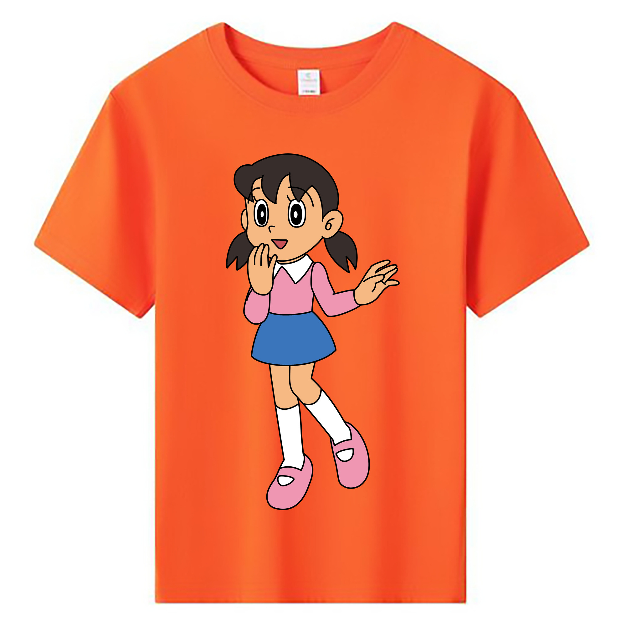 （画像用） ドラえもん みなもと しずか Doraemon Shizuka Minamoto 綿100％キッズTシャツ（フロントプリント）