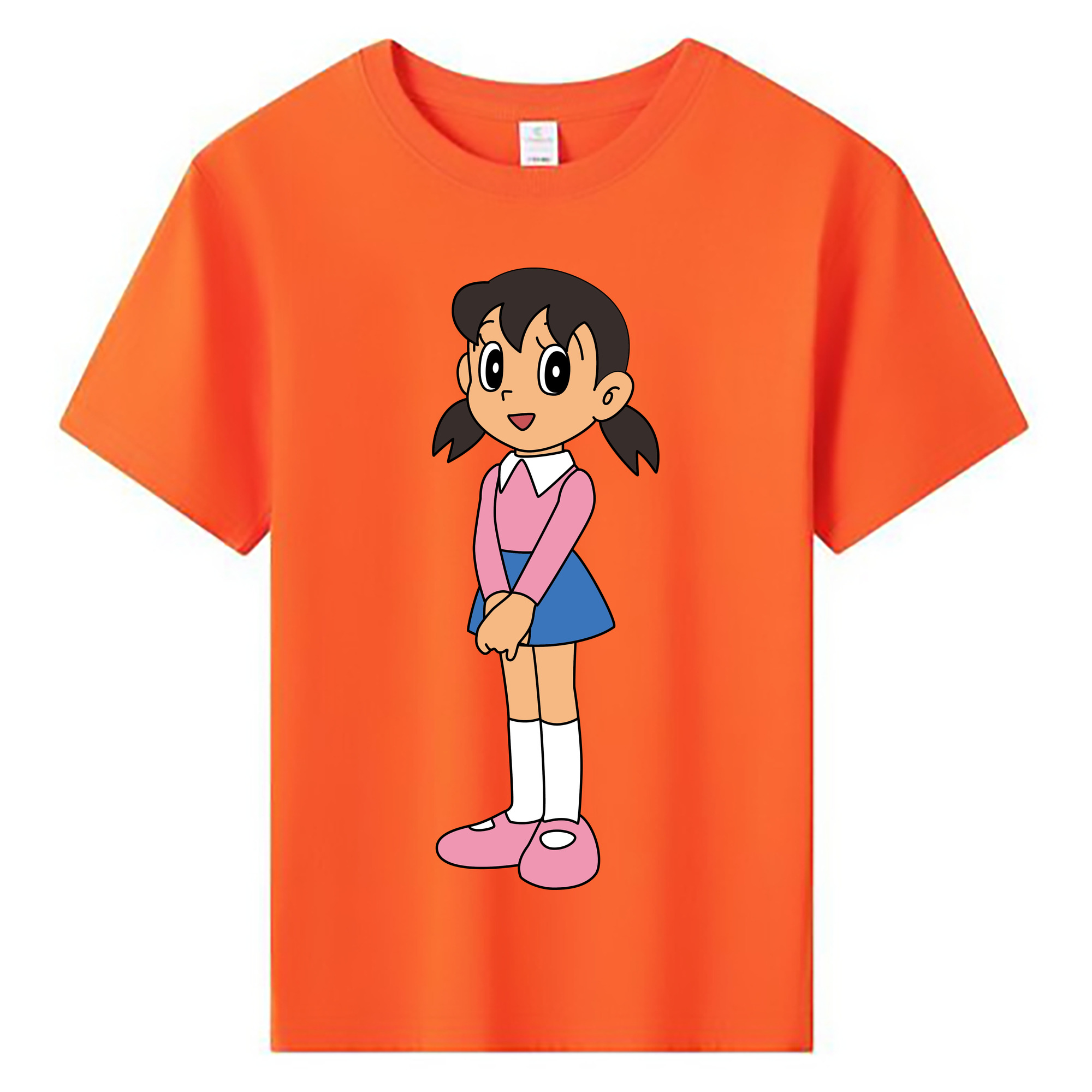 （画像用） ドラえもん みなもと しずか Doraemon Shizuka Minamoto 綿100％キッズTシャツ（フロントプリント）