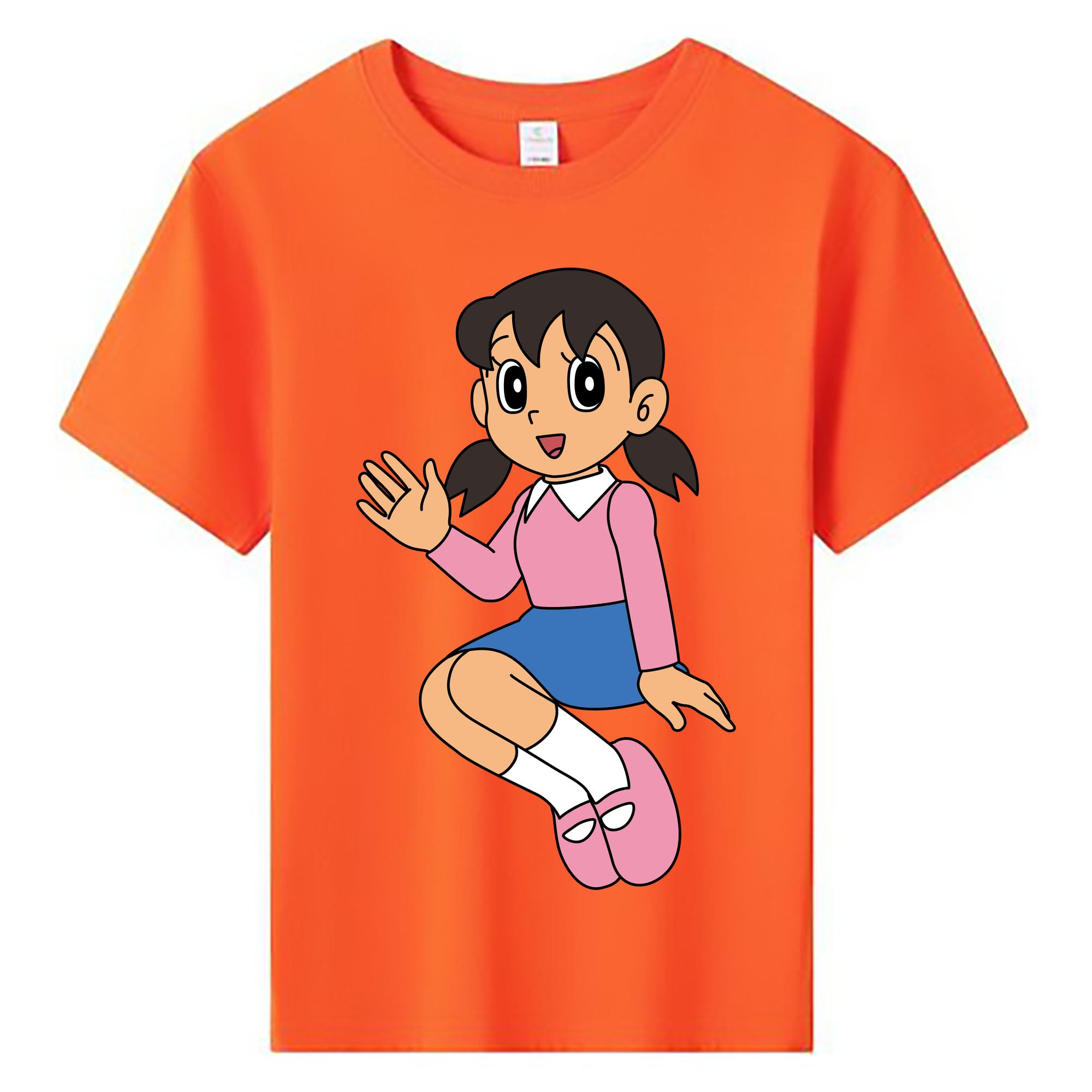 （画像用） ドラえもん みなもと しずか Doraemon Shizuka Minamoto 綿100％キッズTシャツ（フロントプリント）