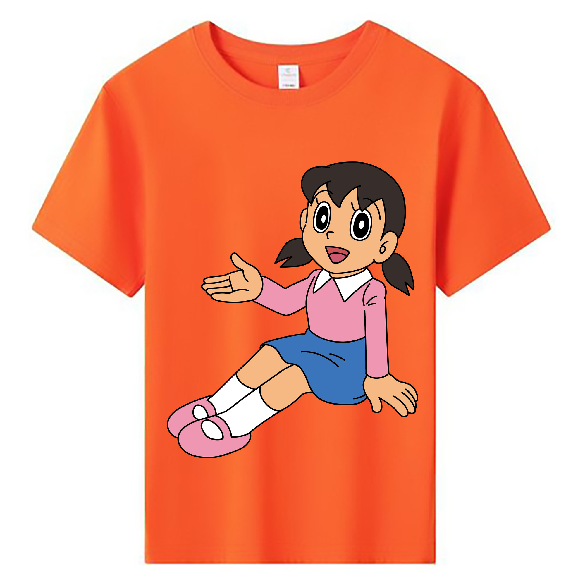 （画像用） ドラえもん みなもと しずか Doraemon Shizuka Minamoto 綿100％キッズTシャツ（フロントプリント）