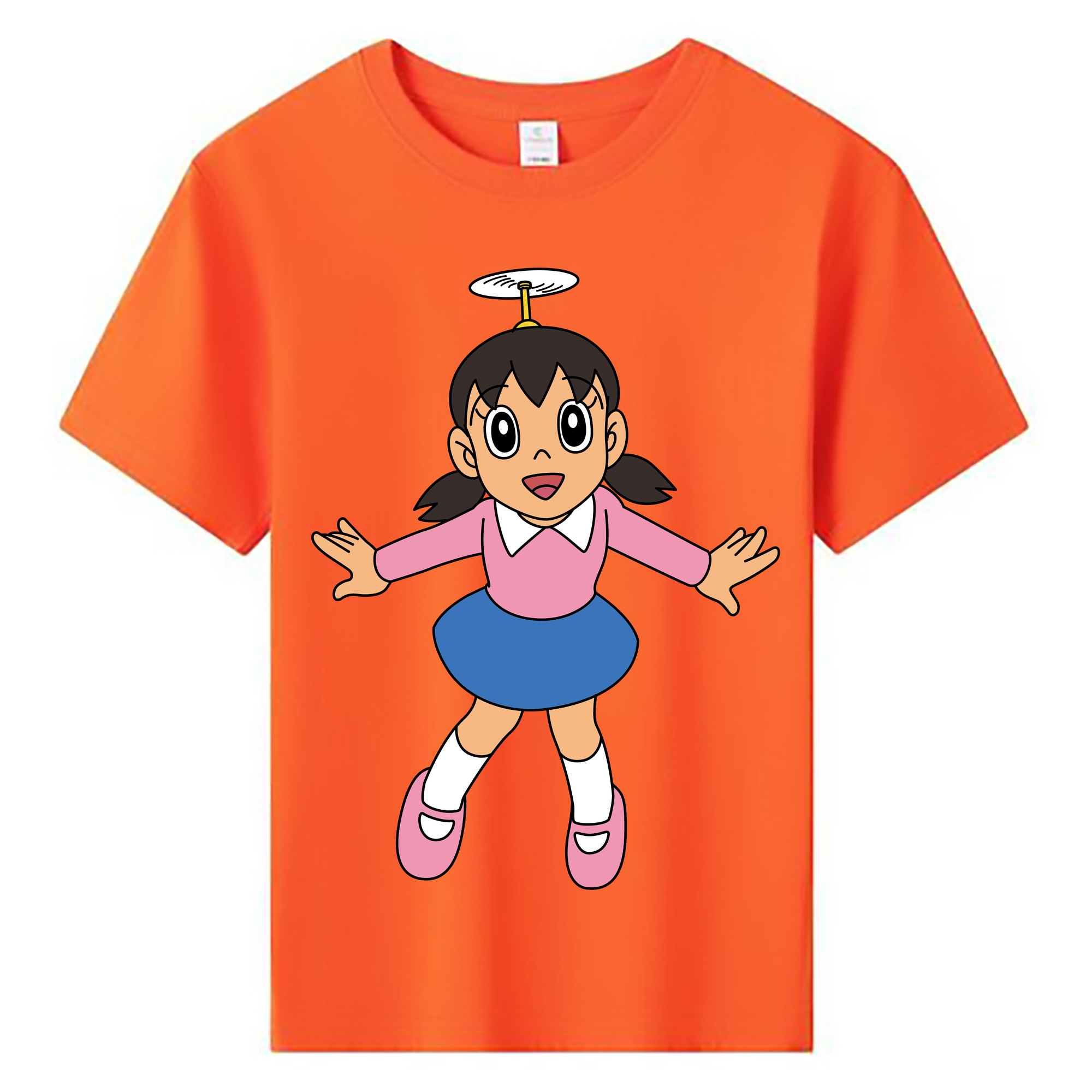 （画像用） ドラえもん みなもと しずか Doraemon Shizuka Minamoto 綿100％キッズTシャツ（フロントプリント）