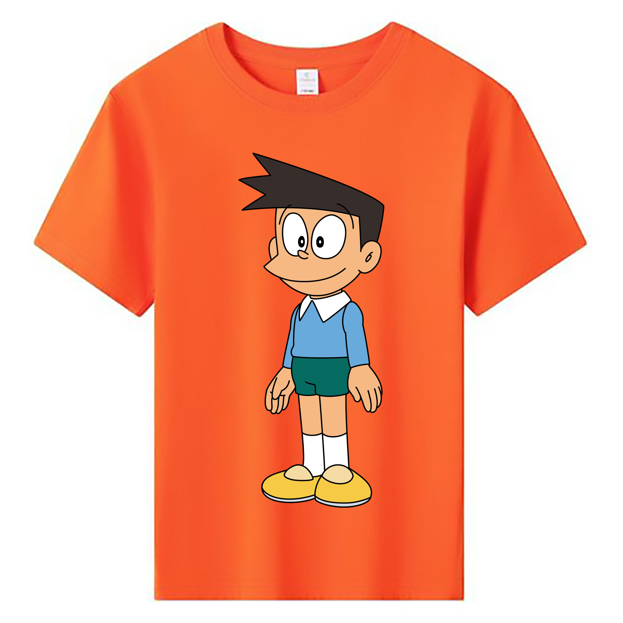 （画像用） ドラえもん 骨川 スネ夫 Doraemon Honekawa Suneo 綿100％キッズTシャツ（フロントプリント）