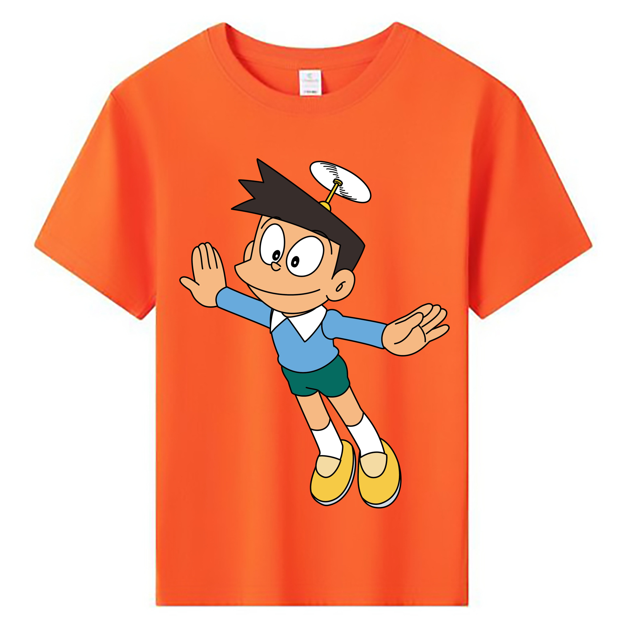 （画像用） ドラえもん 骨川 スネ夫 Doraemon Honekawa Suneo 綿100％キッズTシャツ（フロントプリント）