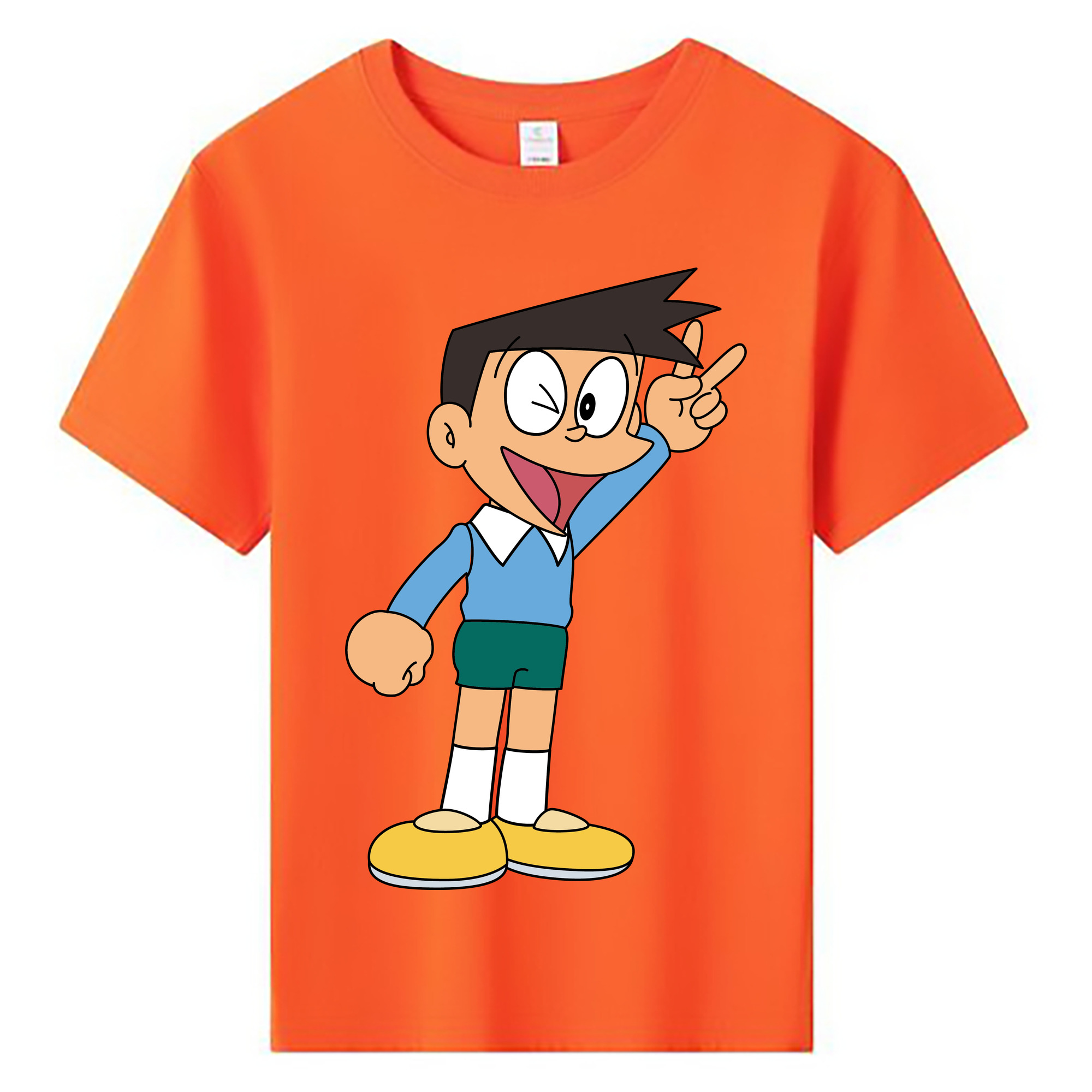 （画像用） ドラえもん 骨川 スネ夫 Doraemon Honekawa Suneo 綿100％キッズTシャツ（フロントプリント）