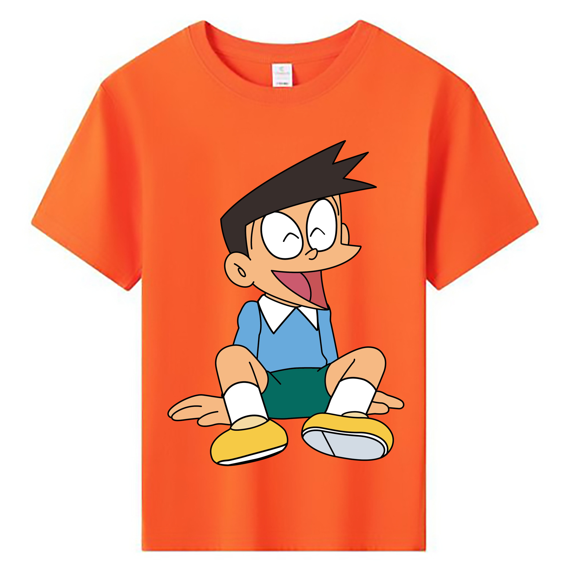 （画像用） ドラえもん 骨川 スネ夫 Doraemon Honekawa Suneo 綿100％キッズTシャツ（フロントプリント）