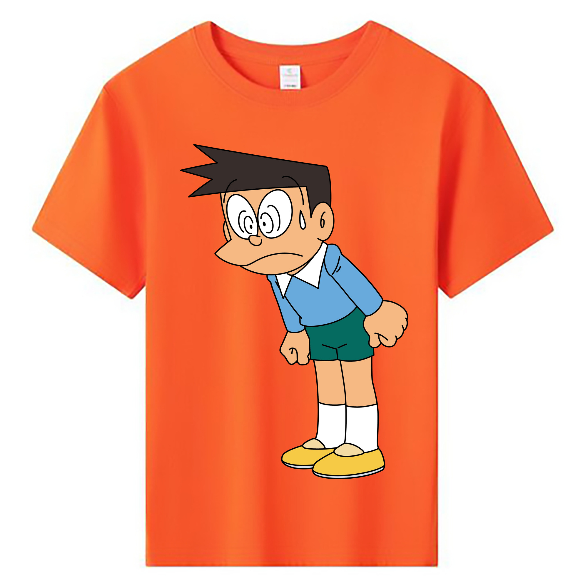 （画像用） ドラえもん 骨川 スネ夫 Doraemon Honekawa Suneo 綿100％キッズTシャツ（フロントプリント）