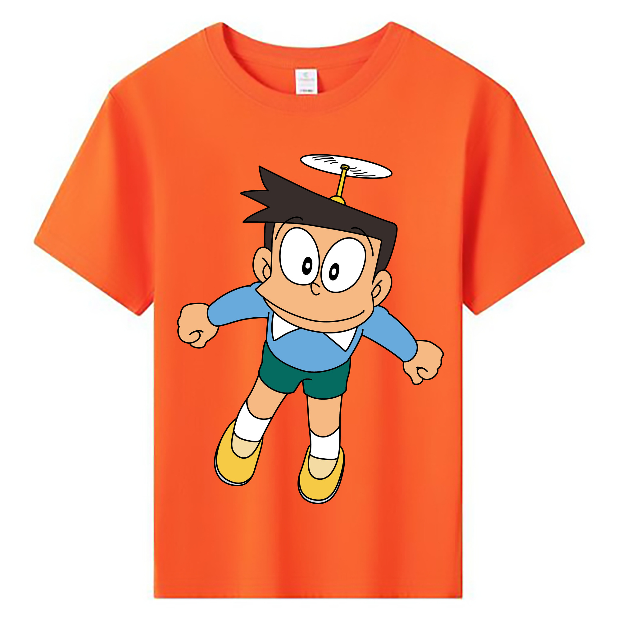 （画像用） ドラえもん 骨川 スネ夫 Doraemon Honekawa Suneo 綿100％キッズTシャツ（フロントプリント）