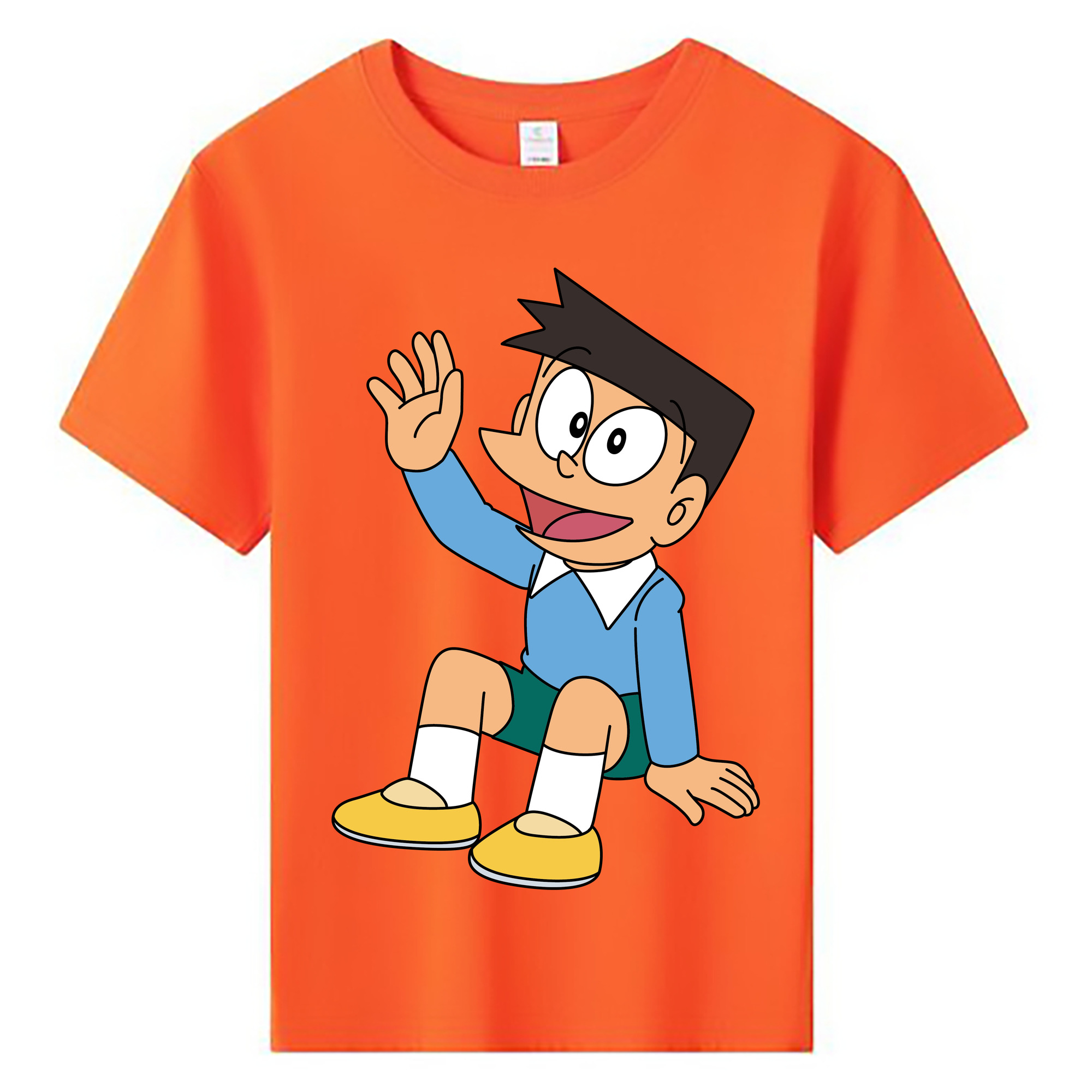 （画像用） ドラえもん 骨川 スネ夫 Doraemon Honekawa Suneo 綿100％キッズTシャツ（フロントプリント）