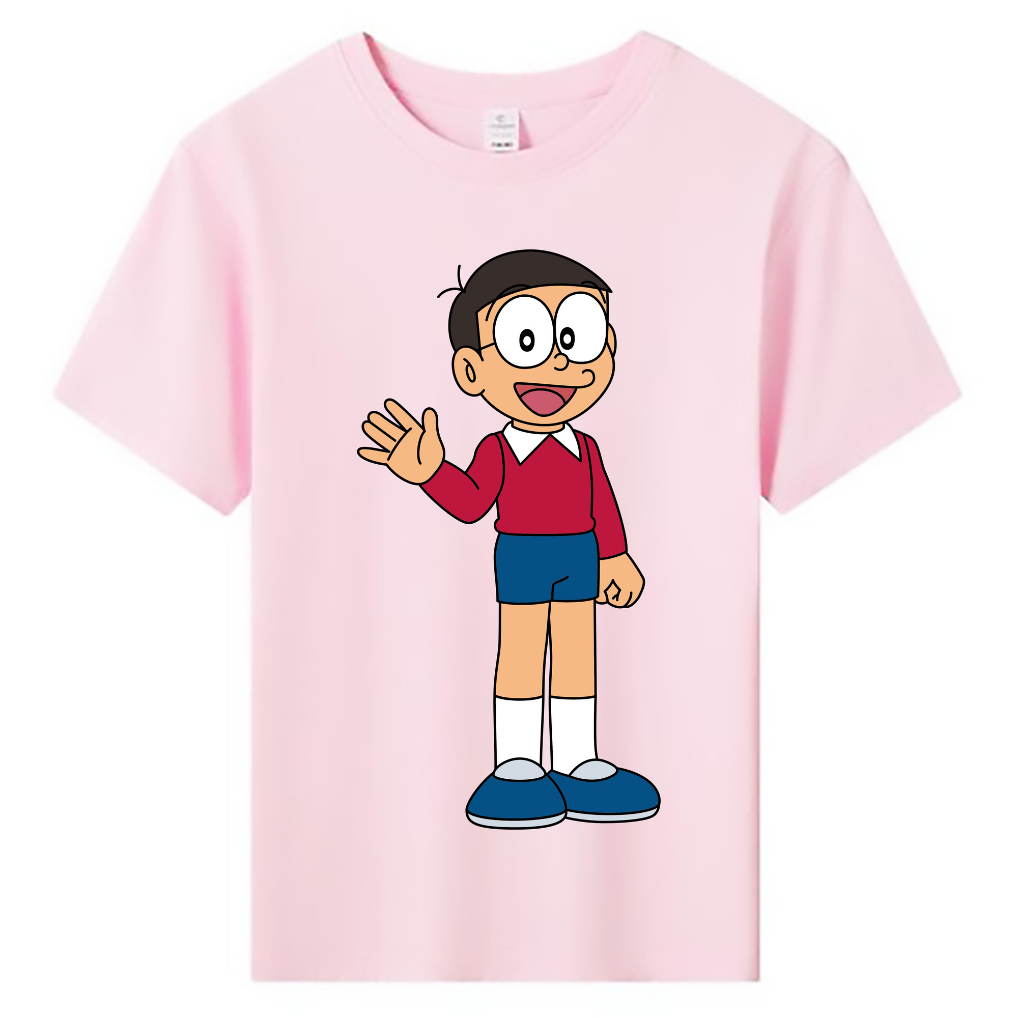 （画像用） ドラえもん 野比 のび太 Doraemon Nobita Nobi 綿100％キッズTシャツ（フロントプリント）