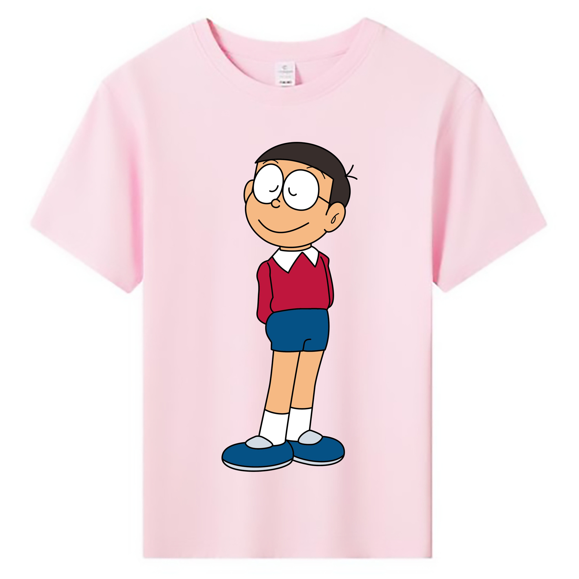 （画像用） ドラえもん 野比 のび太 Doraemon Nobita Nobi 綿100％キッズTシャツ（フロントプリント）