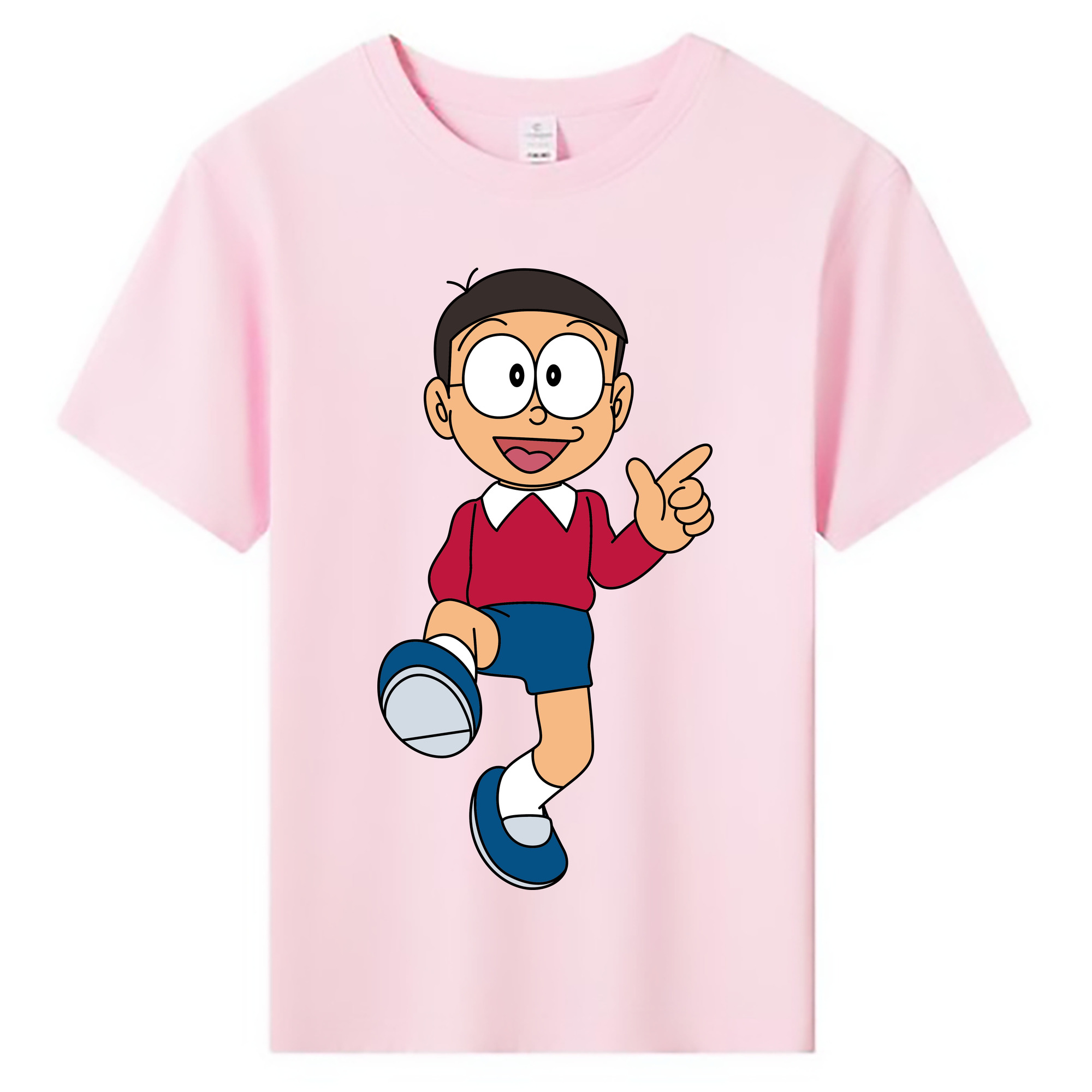 （画像用） ドラえもん 野比 のび太 Doraemon Nobita Nobi 綿100％キッズTシャツ（フロントプリント）
