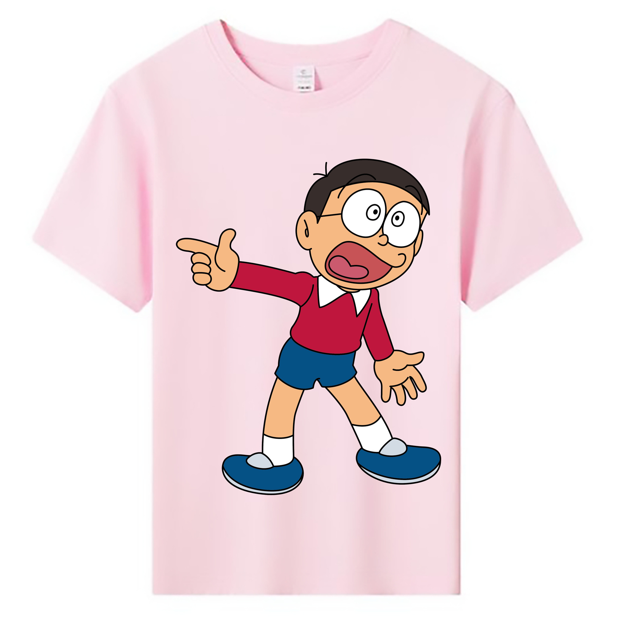 （画像用） ドラえもん 野比 のび太 Doraemon Nobita Nobi 綿100％キッズTシャツ（フロントプリント）