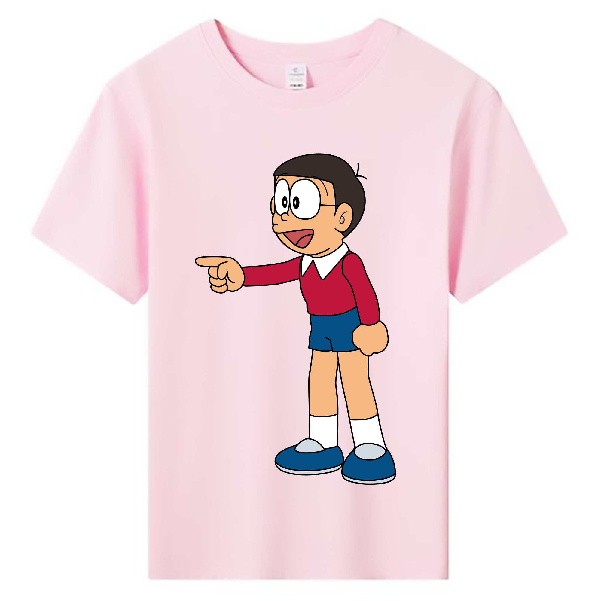 （画像用） ドラえもん 野比 のび太 Doraemon Nobita Nobi 綿100％キッズTシャツ（フロントプリント）