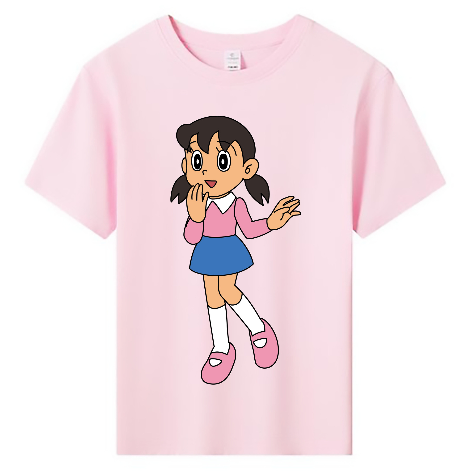 （画像用） ドラえもん みなもと しずか Doraemon Shizuka Minamoto 綿100％キッズTシャツ（フロントプリント）