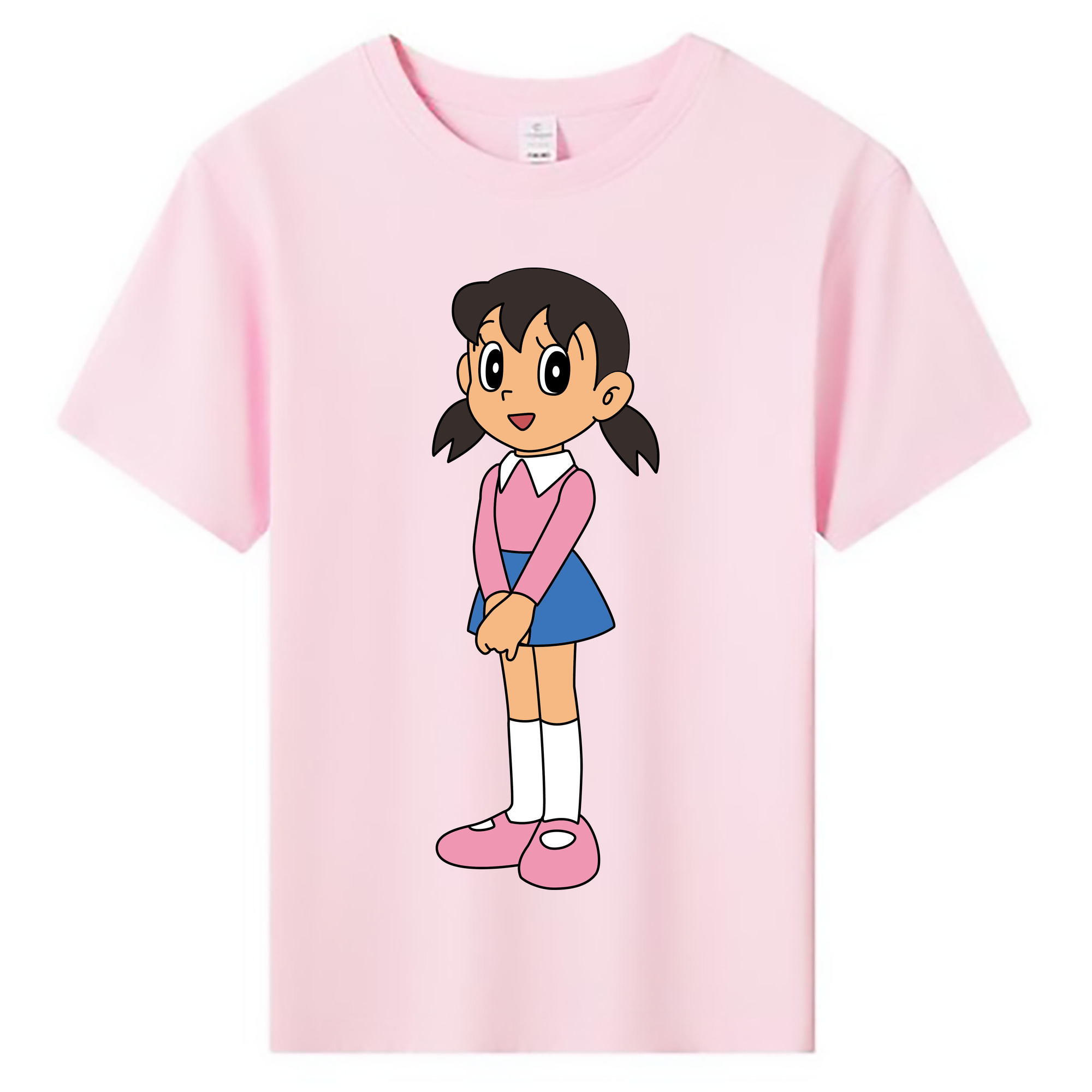 （画像用） ドラえもん みなもと しずか Doraemon Shizuka Minamoto 綿100％キッズTシャツ（フロントプリント）