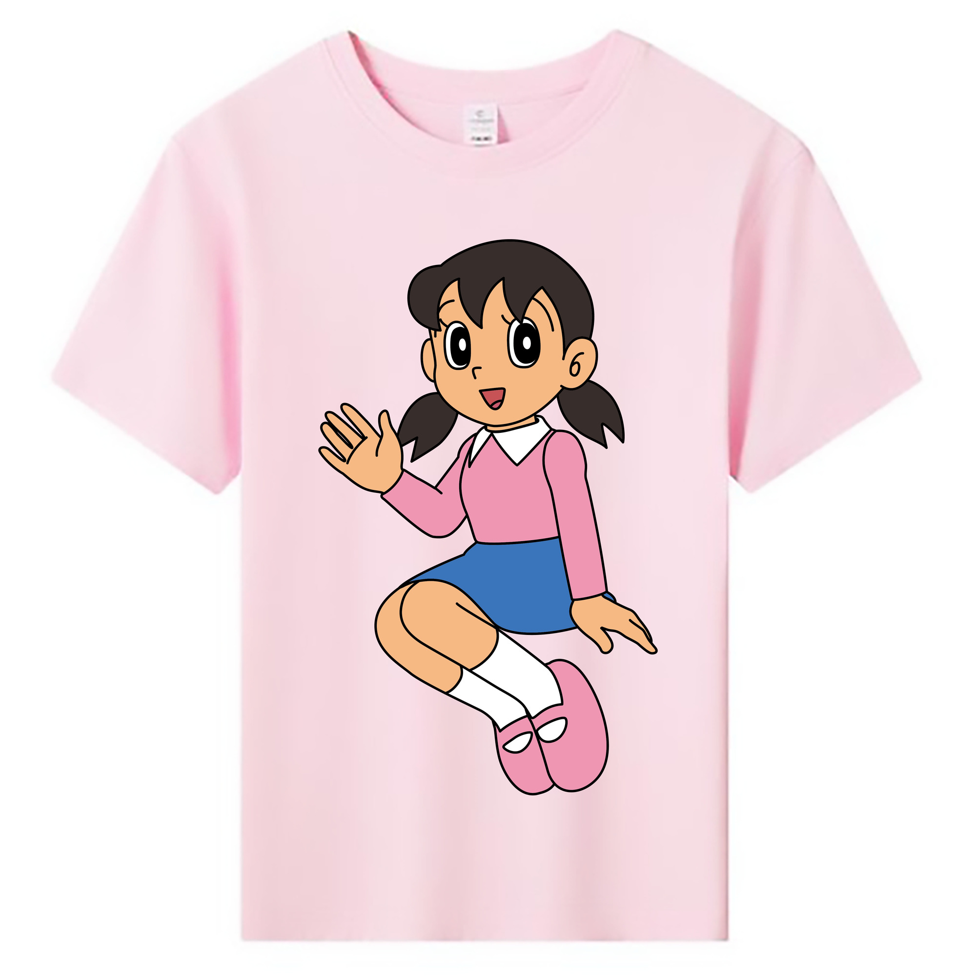 （画像用） ドラえもん みなもと しずか Doraemon Shizuka Minamoto 綿100％キッズTシャツ（フロントプリント）