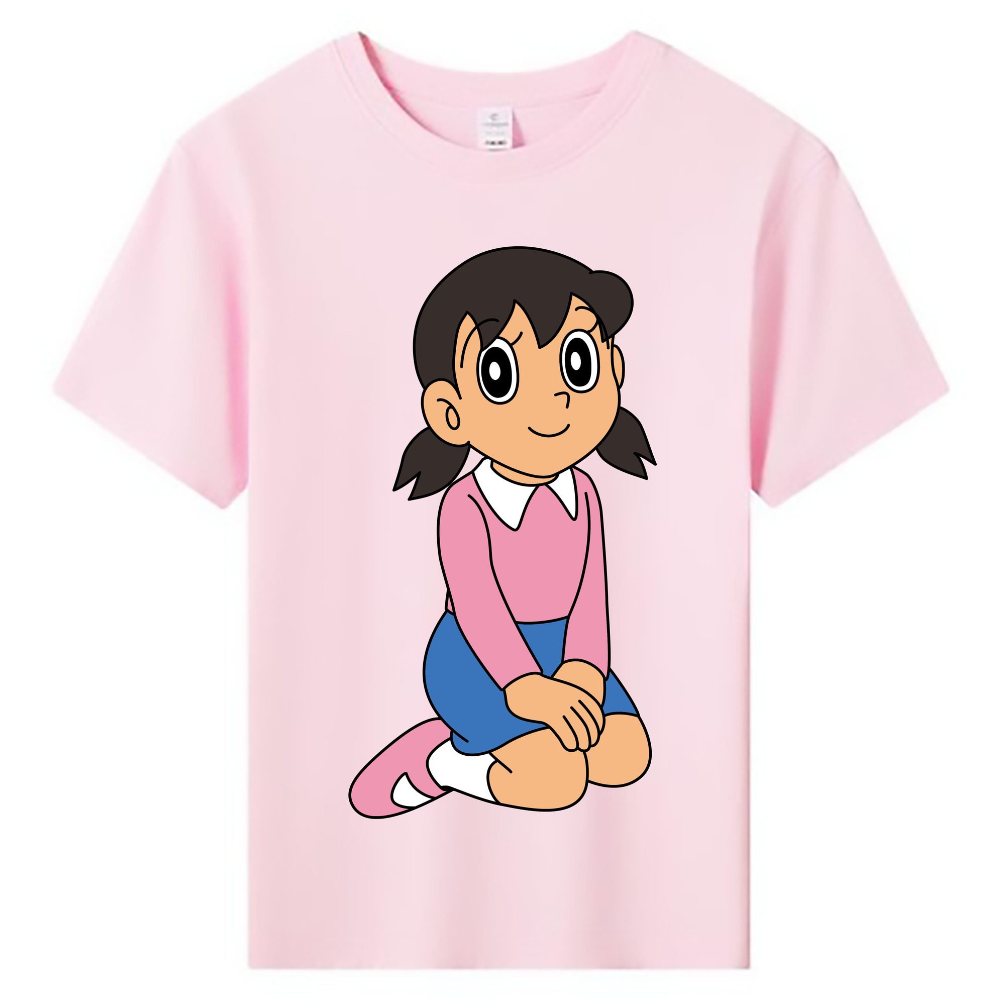 （画像用） ドラえもん みなもと しずか Doraemon Shizuka Minamoto 綿100％キッズTシャツ（フロントプリント）