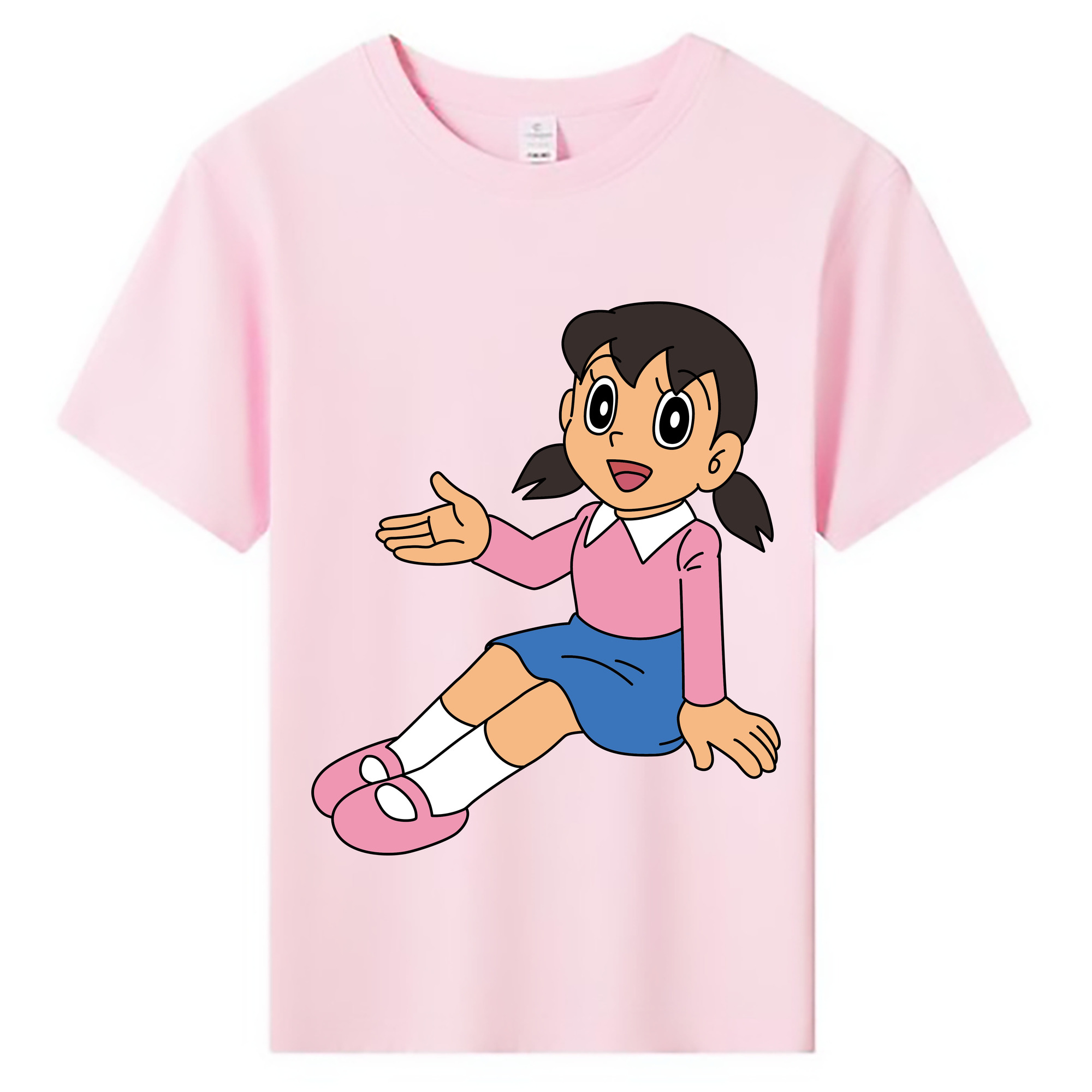 （画像用） ドラえもん みなもと しずか Doraemon Shizuka Minamoto 綿100％キッズTシャツ（フロントプリント）