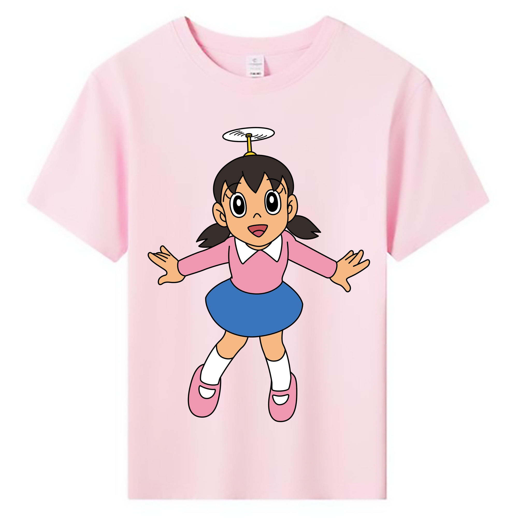 （画像用） ドラえもん みなもと しずか Doraemon Shizuka Minamoto 綿100％キッズTシャツ（フロントプリント）