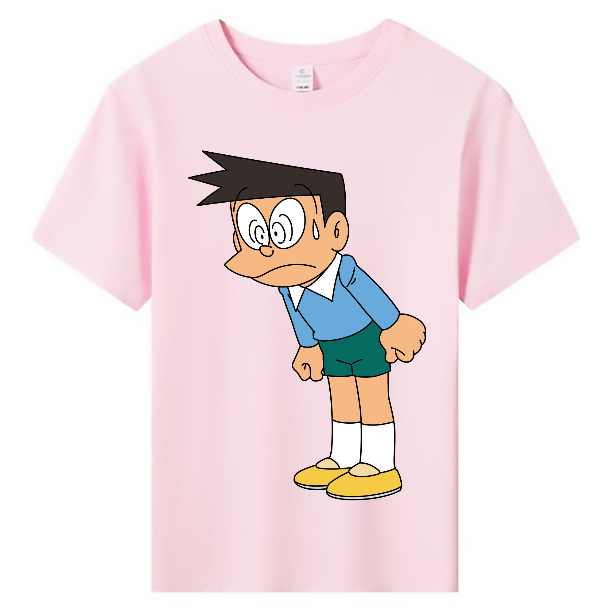 （画像用） ドラえもん 骨川 スネ夫 Doraemon Honekawa Suneo 綿100％キッズTシャツ（フロントプリント）