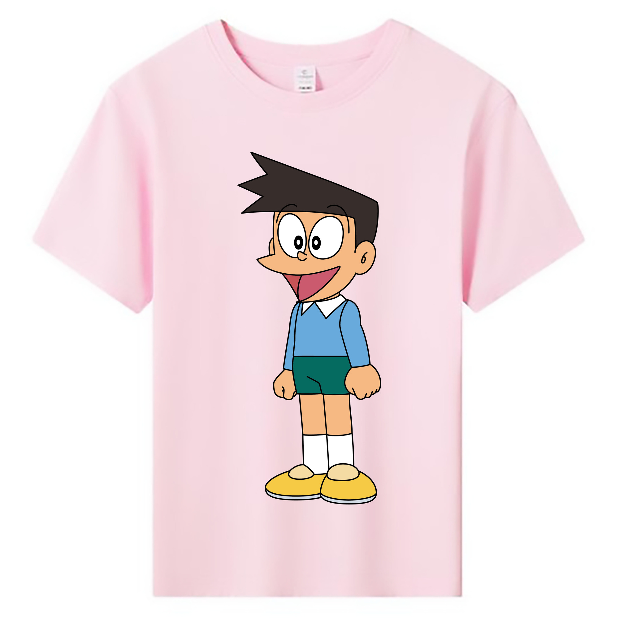 （画像用） ドラえもん 骨川 スネ夫 Doraemon Honekawa Suneo 綿100％キッズTシャツ（フロントプリント）