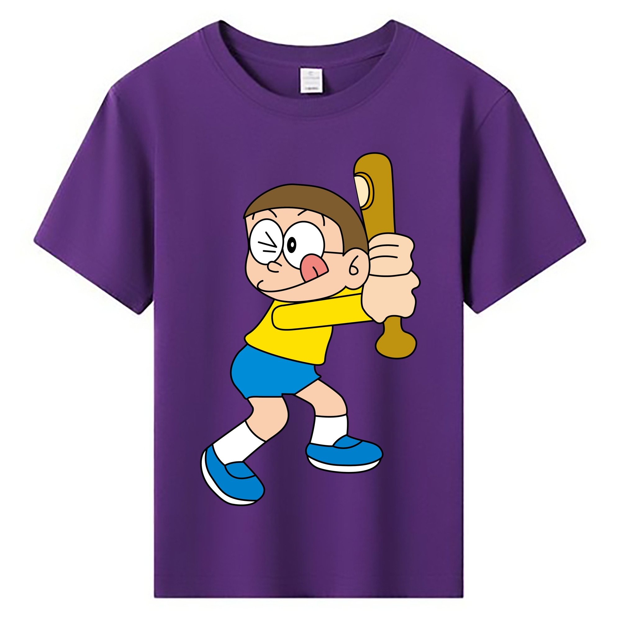 （画像用） ドラえもん 野比 のび太 Doraemon Nobita Nobi 綿100％キッズTシャツ（フロントプリント）