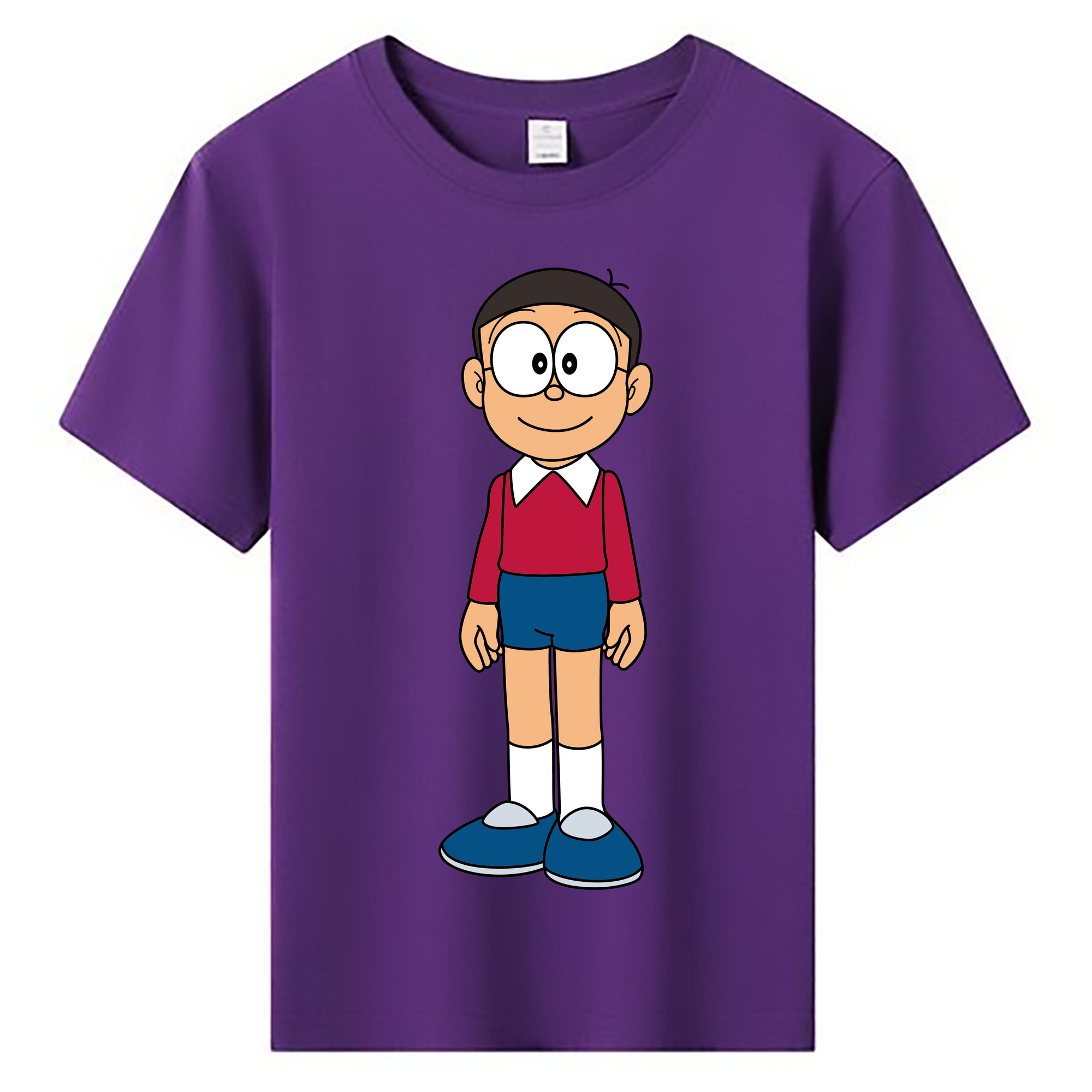 （画像用） ドラえもん 野比 のび太 Doraemon Nobita Nobi 綿100％キッズTシャツ（フロントプリント）