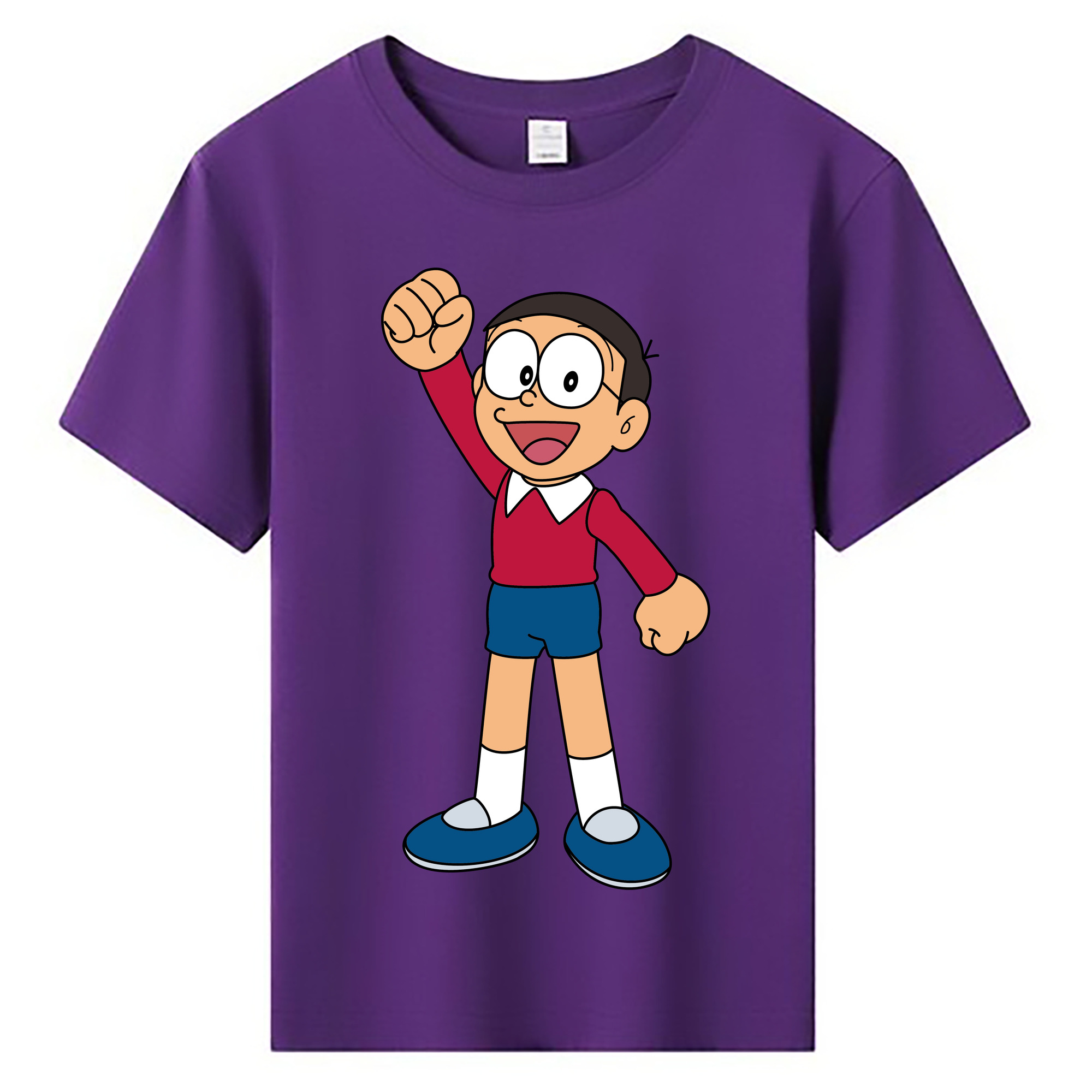 （画像用） ドラえもん 野比 のび太 Doraemon Nobita Nobi 綿100％キッズTシャツ（フロントプリント）