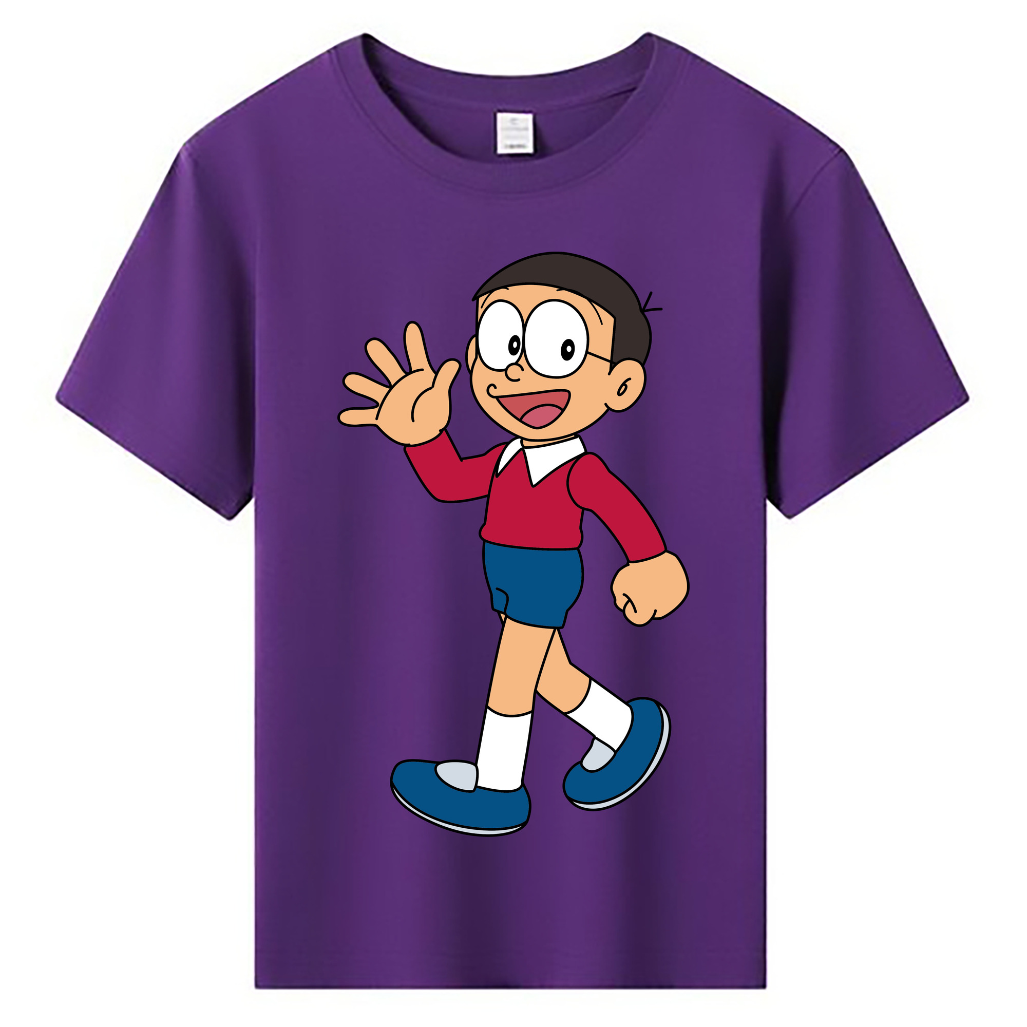 （画像用） ドラえもん 野比 のび太 Doraemon Nobita Nobi 綿100％キッズTシャツ（フロントプリント）